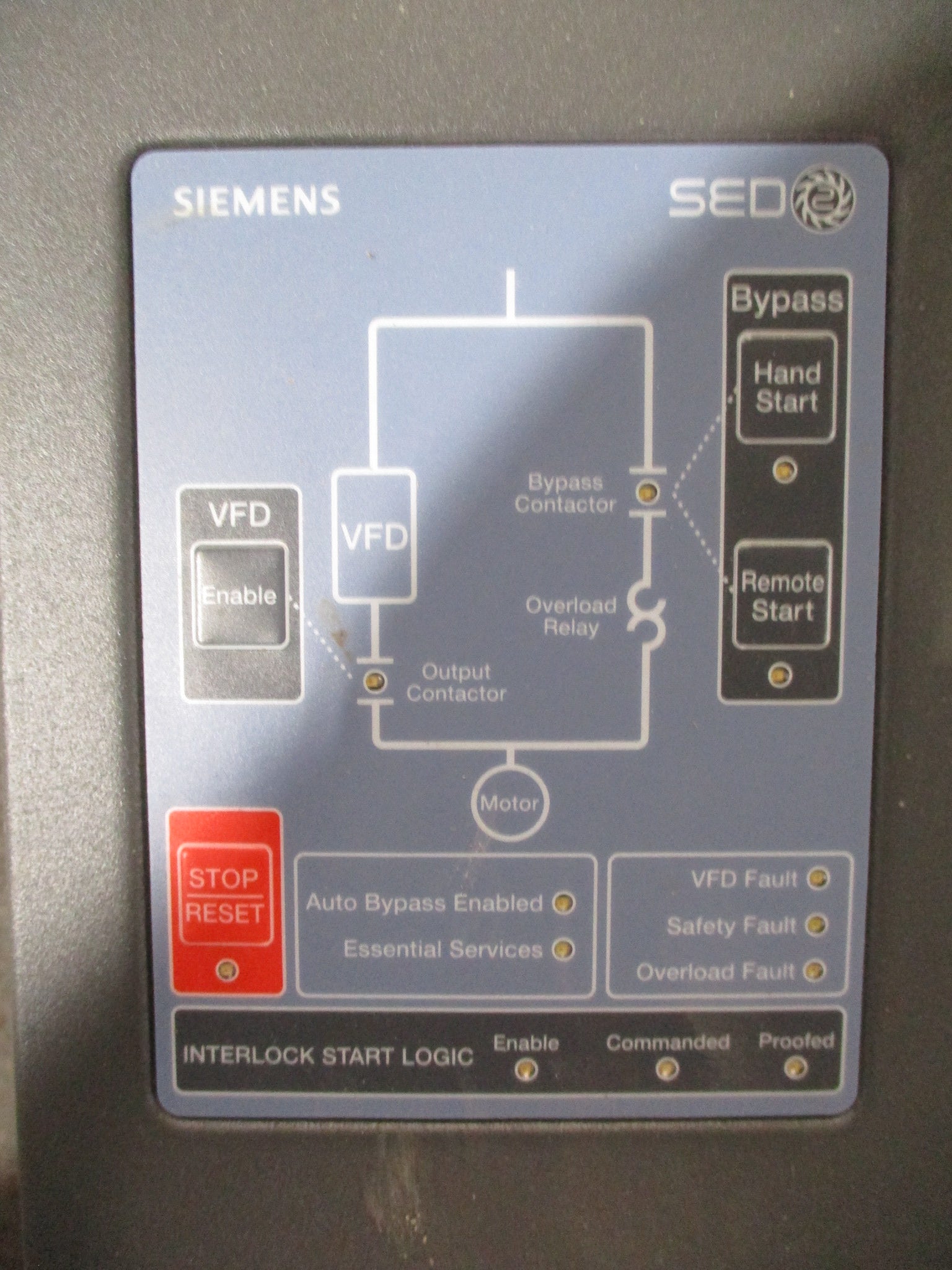Siemens AC Drive w/ Bypass VBE350.F123X 50HP 460V 3Ph 60Hz 65A Used