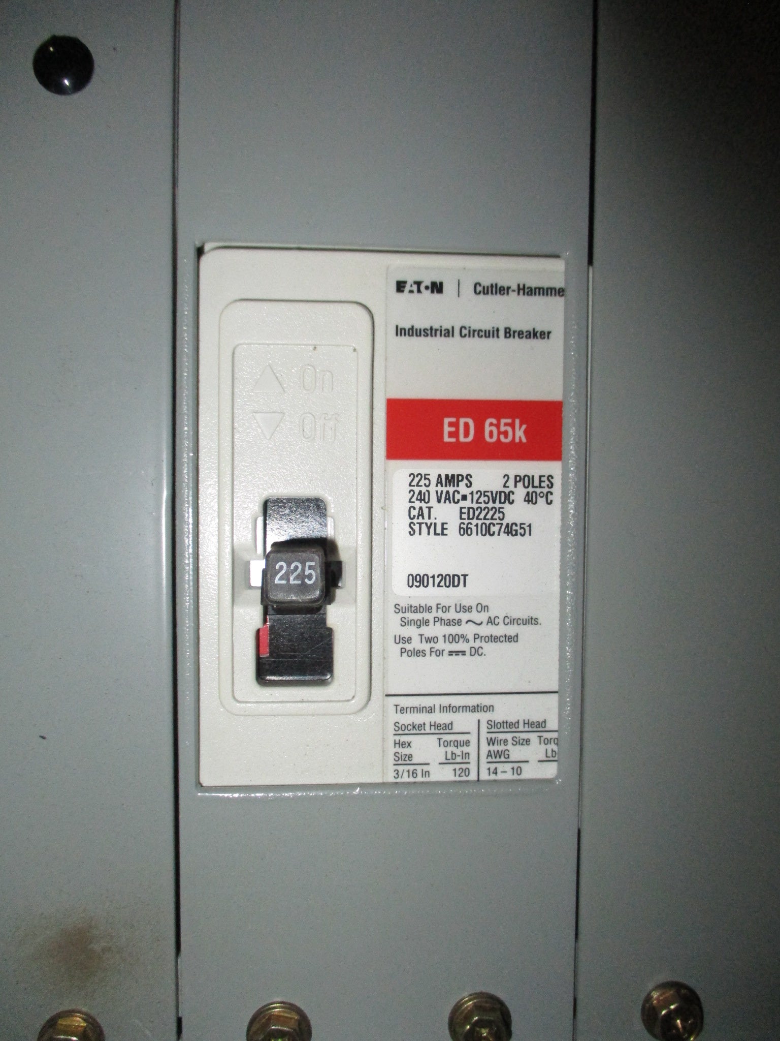 Eaton Pow-r-Line C Panelboard Interior PRL3A 600A 125VDC New Surplus