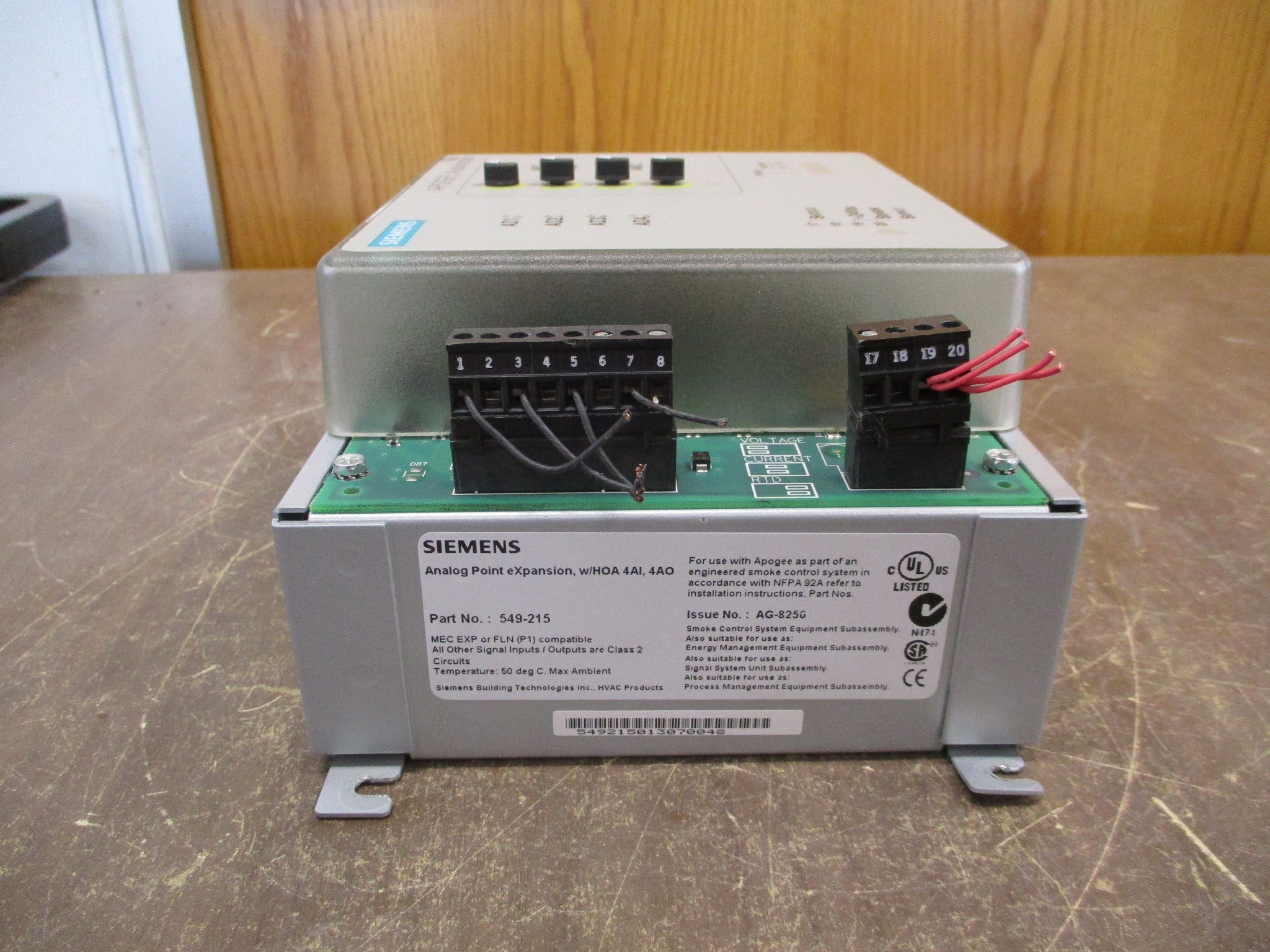 Siemens APOGEE Automation Analog Point Expansion Module 549-215 w/ HOA 4AI/4AO