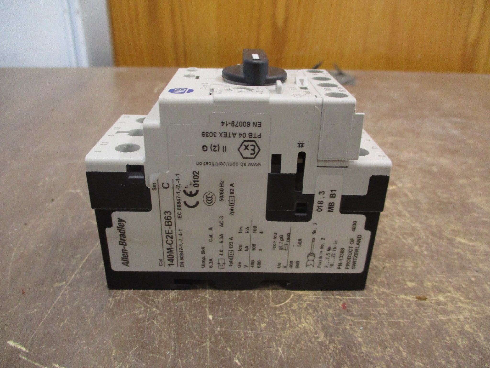 Allen-Bradley Manual Motor Protector 140M-C2E-B63 Ser. C Trip: 4.0-6.3A
