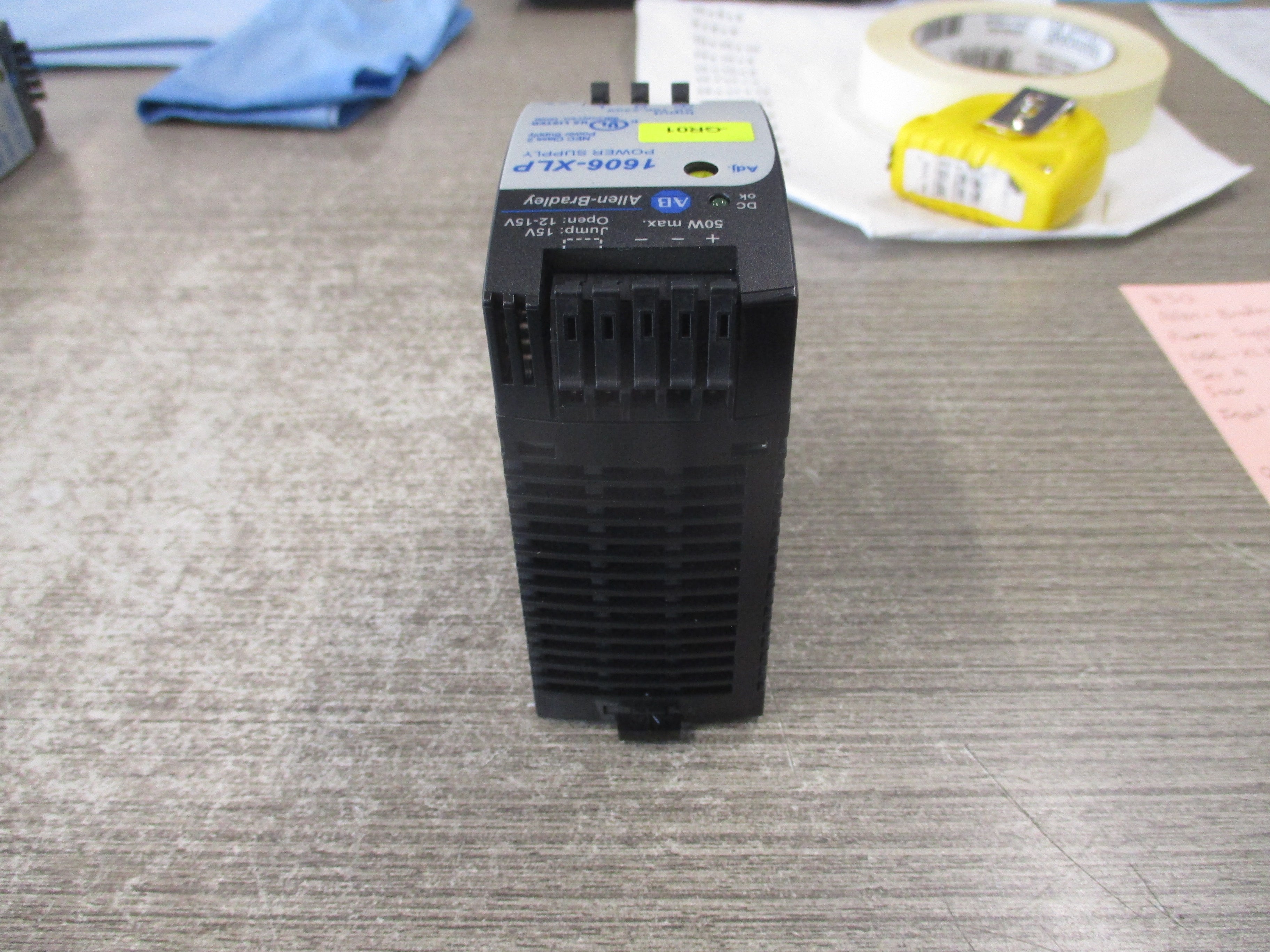 Allen-Bradley Power Supply 1606-XLP50B Ser. A 50W Input: 100-240VAC / 1.0A / 50-60Hz Output: 12-15VDC / 4.2A Used