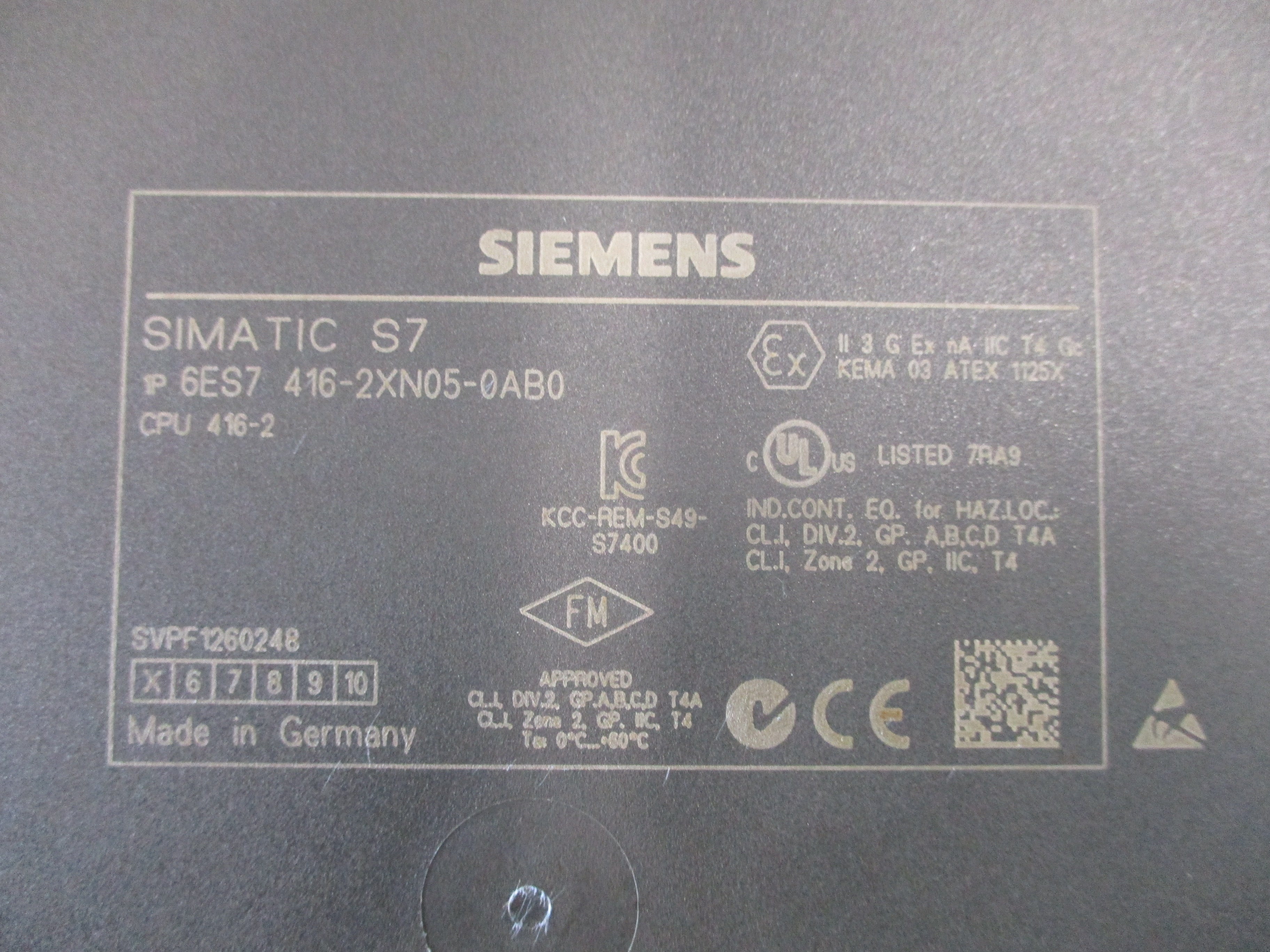 Siemens Simatic S7 CPU Module 6ES7 416-2XN05-0AB0 Used