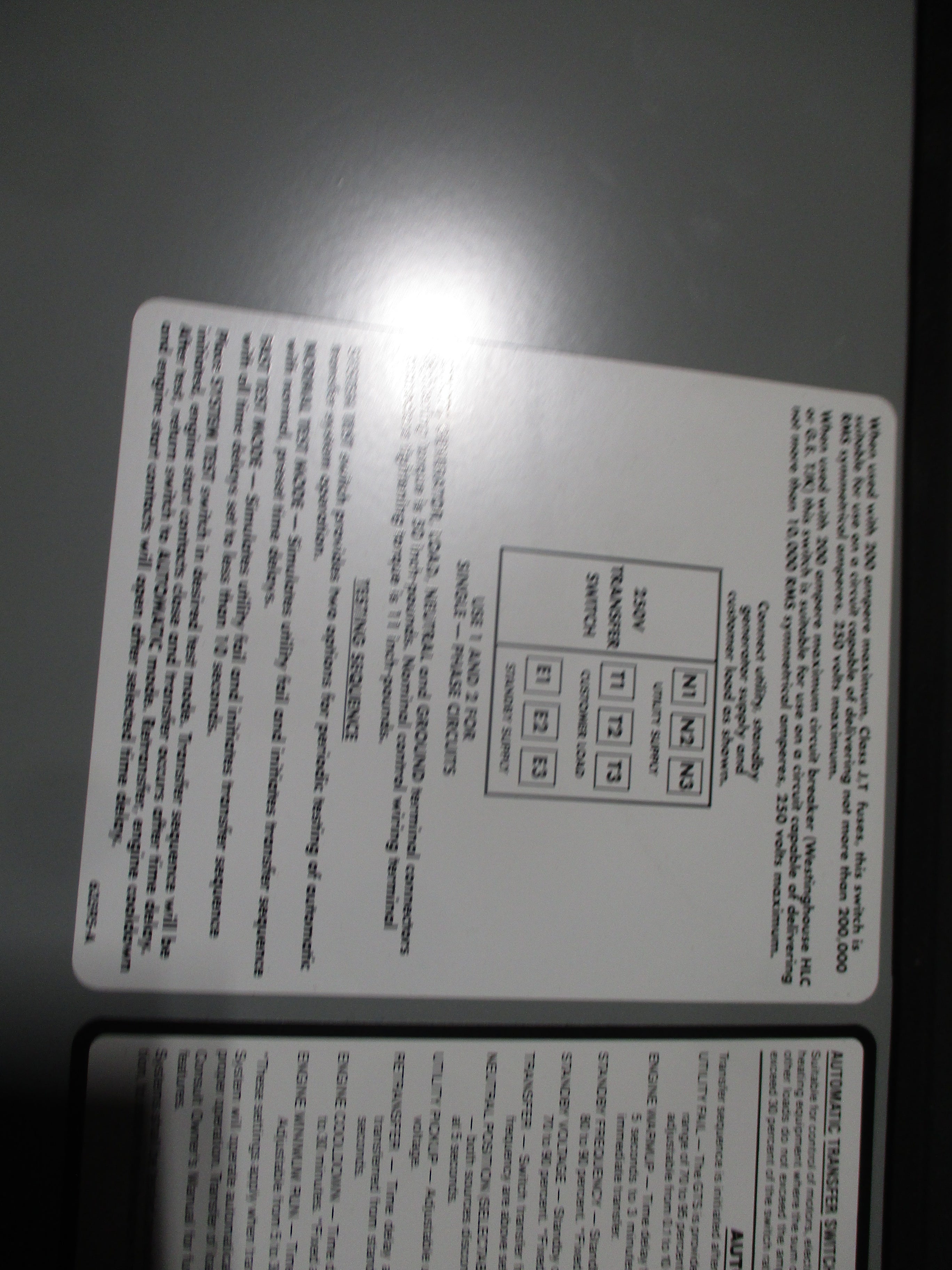 Generac GTS Automatic Transfer Switch 39A01317-W 105A 120/240V Used