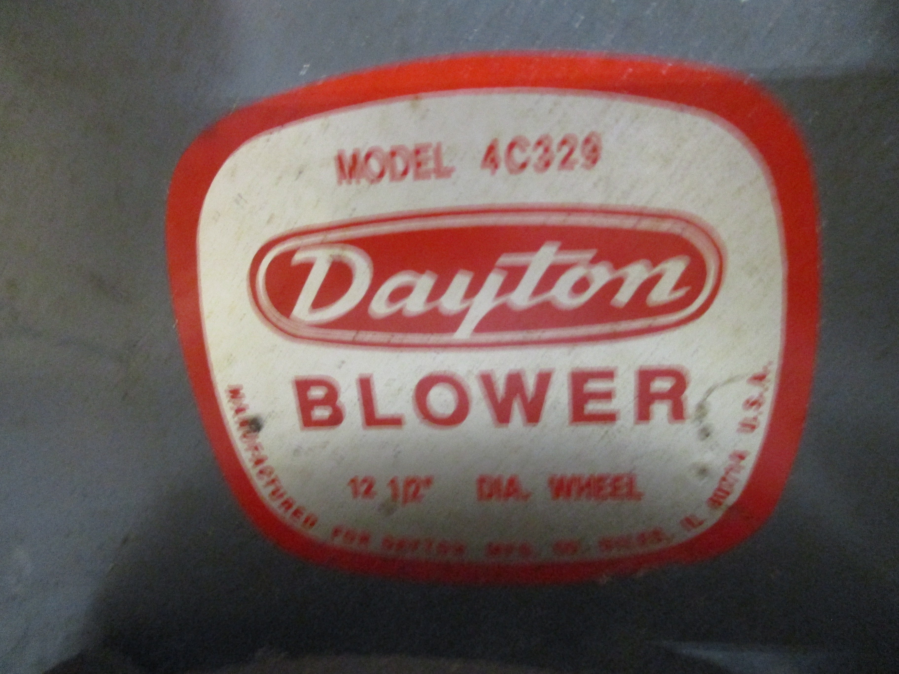 Dayton Blower 4C329 3HP 3500RPM 200-230/460V 3Ph Used