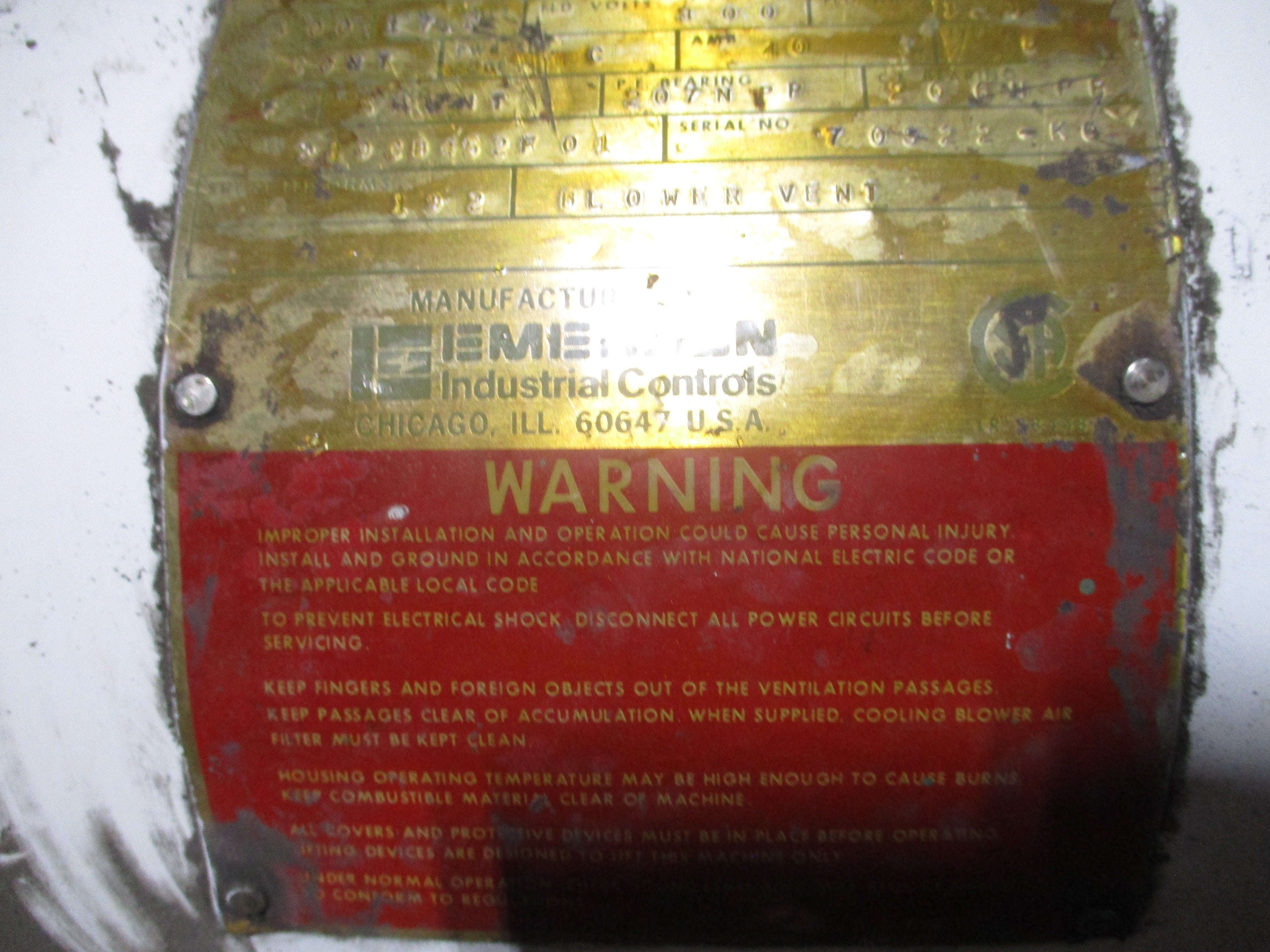 Emerson DC Motor 219CB452F01 10HP 300V 1750RPM Used