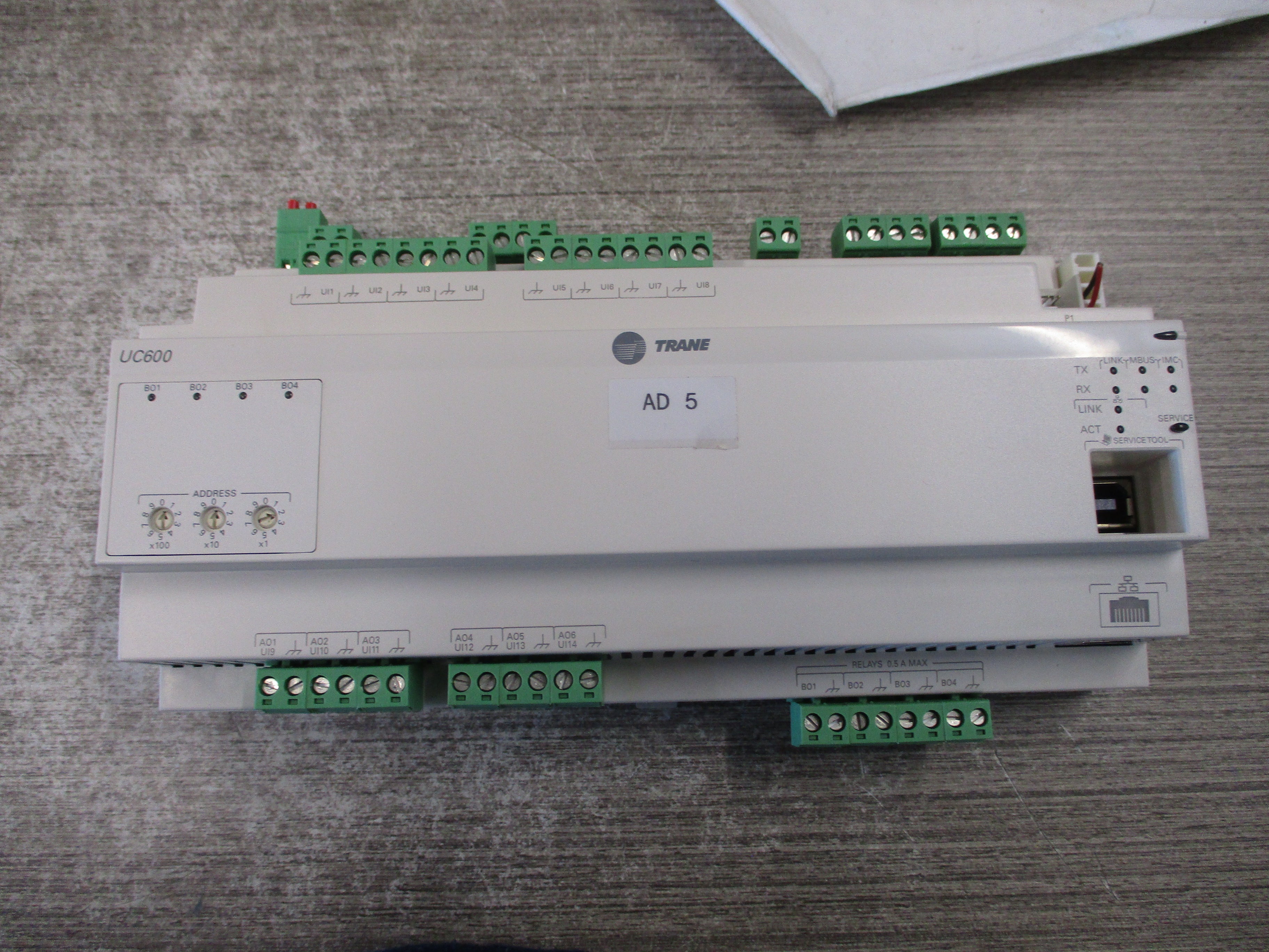 Trane UC600 Controller X13651548010 Rev. 103 24VAC 24VDC Used