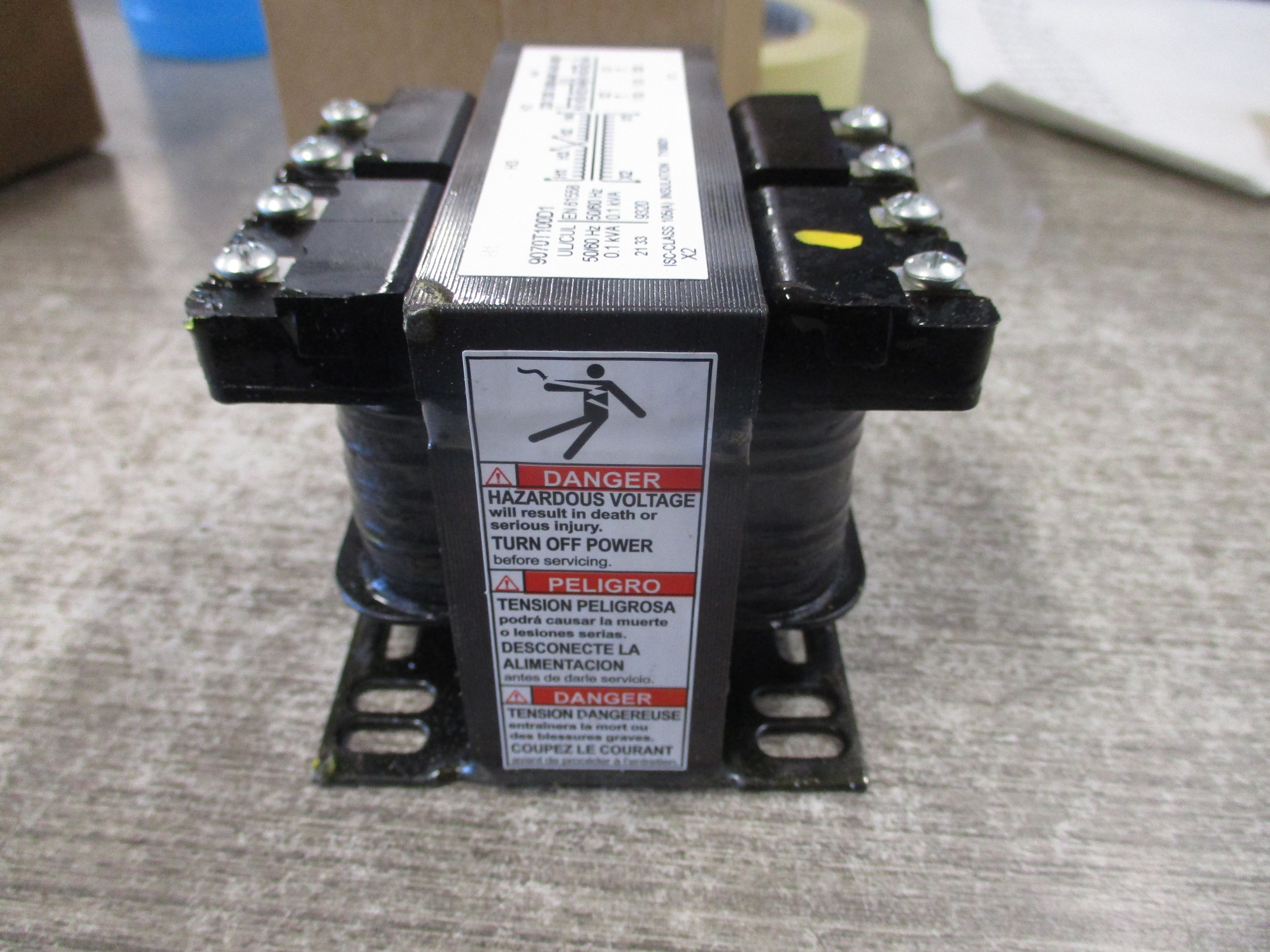 Square D Control Transformer 9070T100D1 0.1kVA Pri: 240/480V Sec: 120V 1Ph 50/60Hz New Surplus