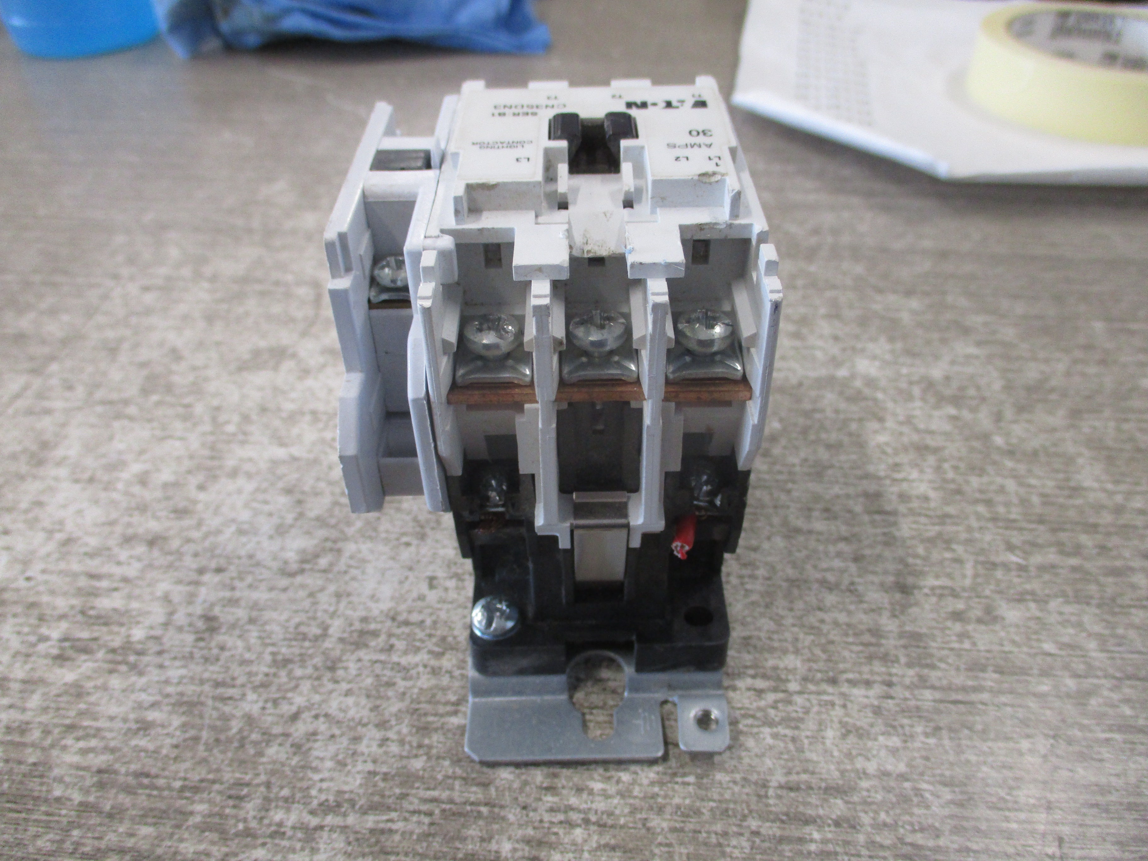 Eaton Lighting Contactor CN35DN3 Ser. B1 120V Coil 30A W/Aux Contact Used