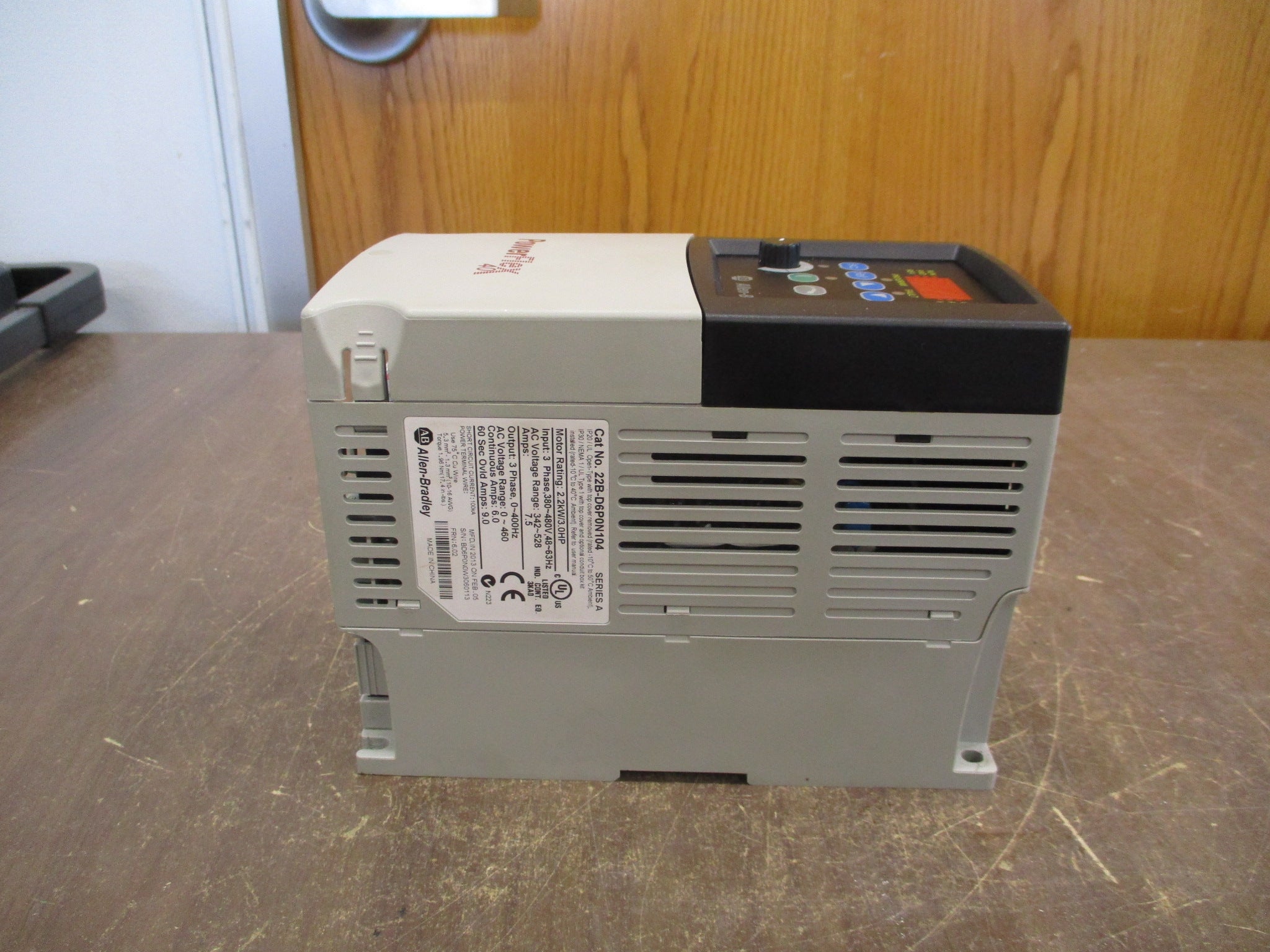 Allen-Bradley PowerFlex 40 AC Drive 22B-D6P0N104 3HP 3Ph Used