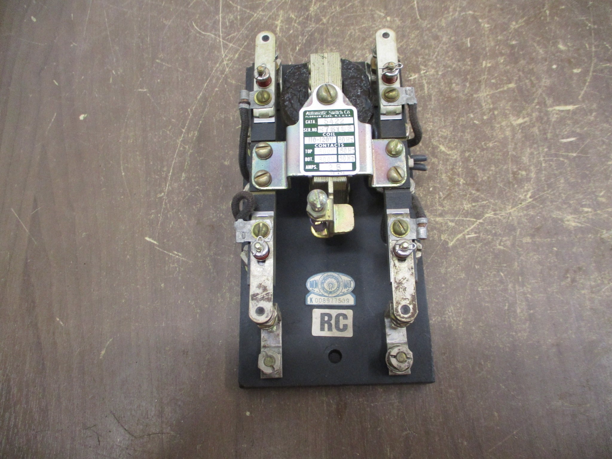 Asco RC Switch 5422 110-120V Coil 25A 600V Used