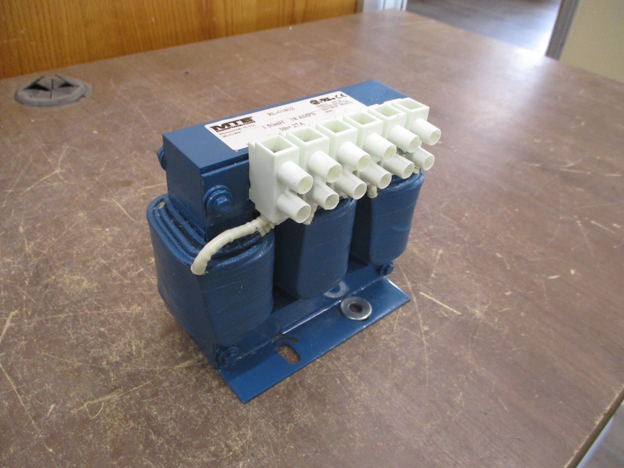 MTE Line Reactor RL-01802 1.50mH 18A 600V 3Ph 50/60Hz Used