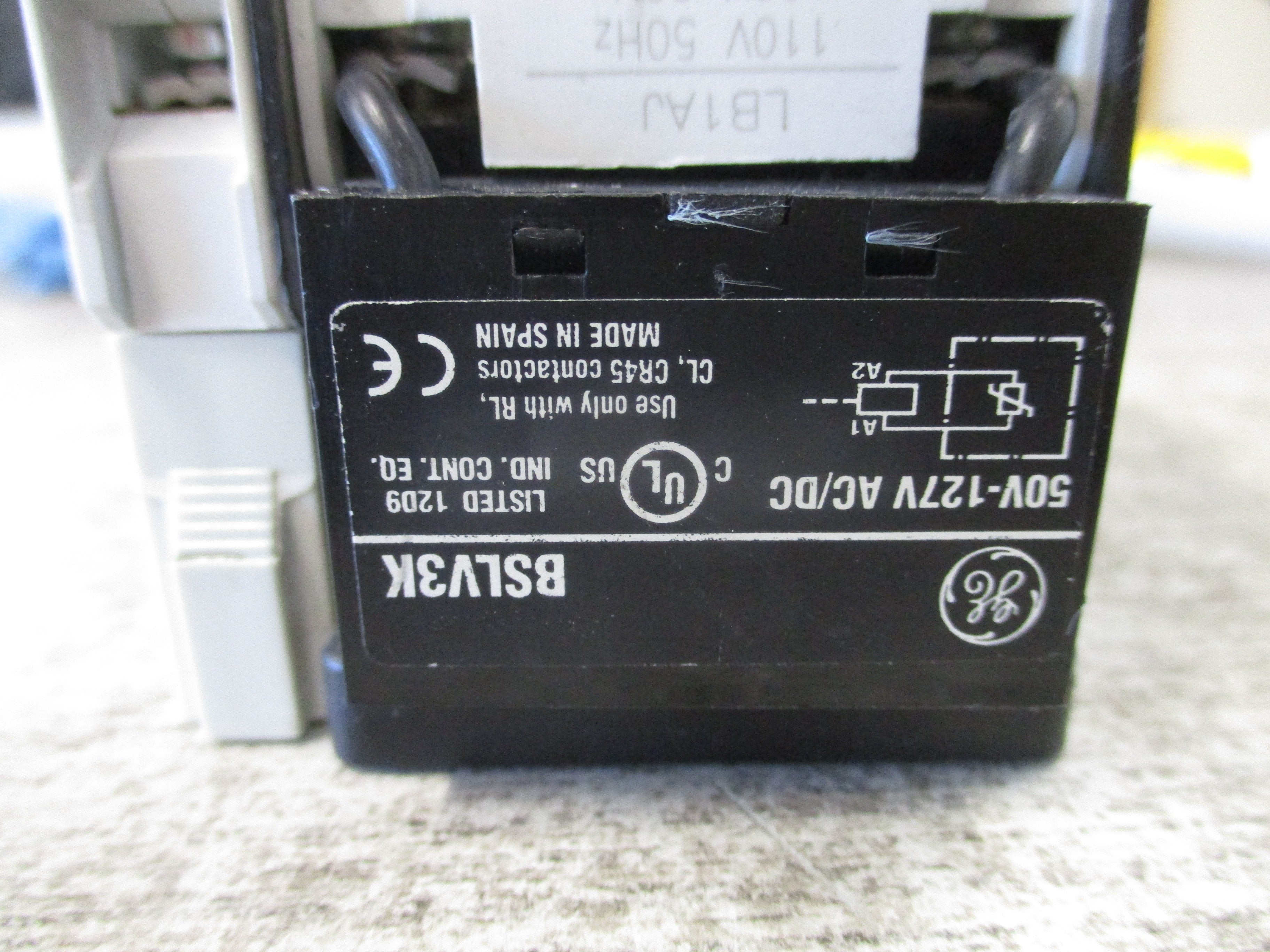 GE Contactor CL00A310T 120V Coil 25A 600V (1) Aux Contact W/Coupler Used