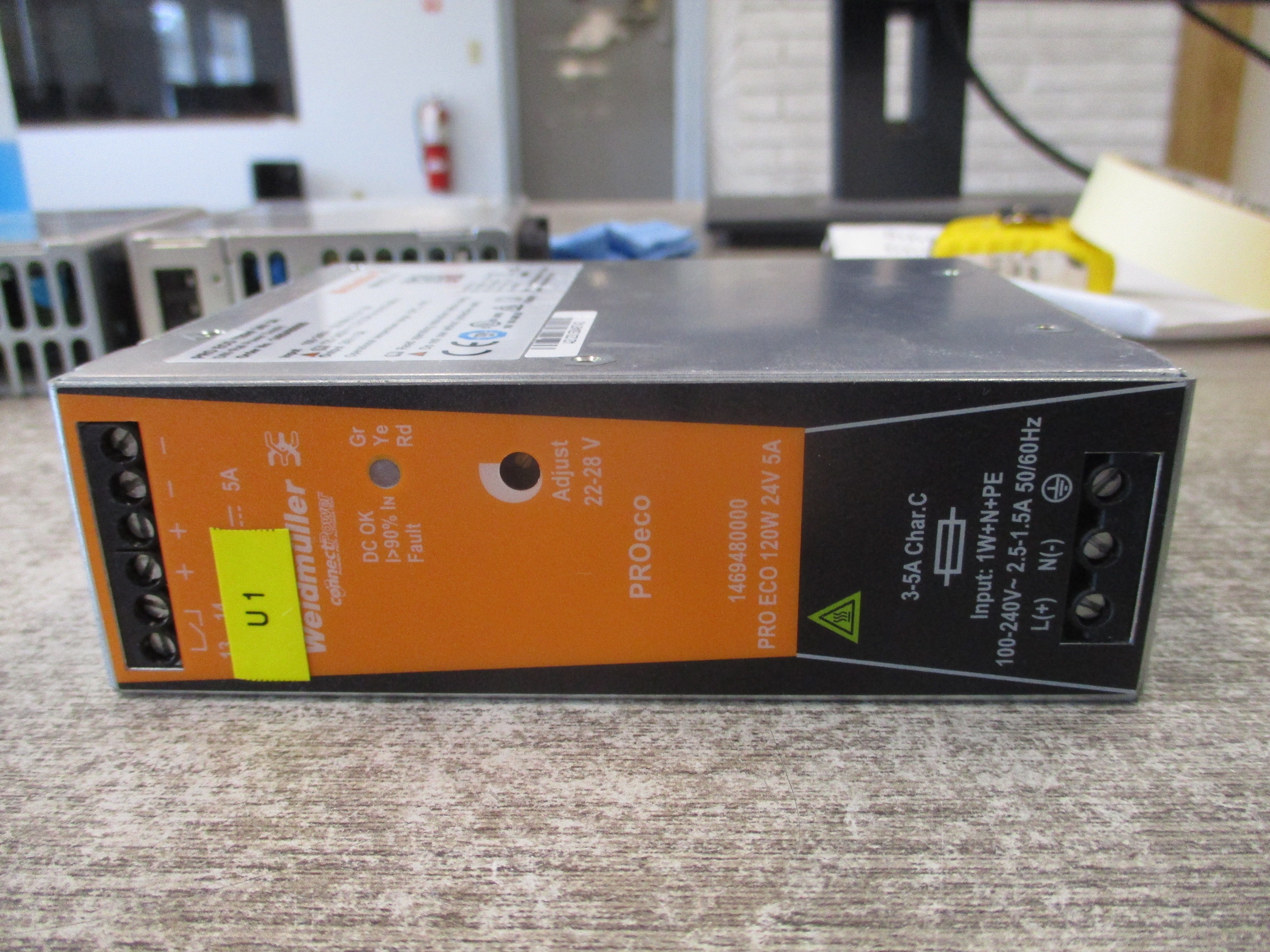 Weidmuller Pro Eco Power Supply 1469480000 120W Input:100-240V / 50/60Hz / 2.5-1.5A Output: 24V / 5A Used
