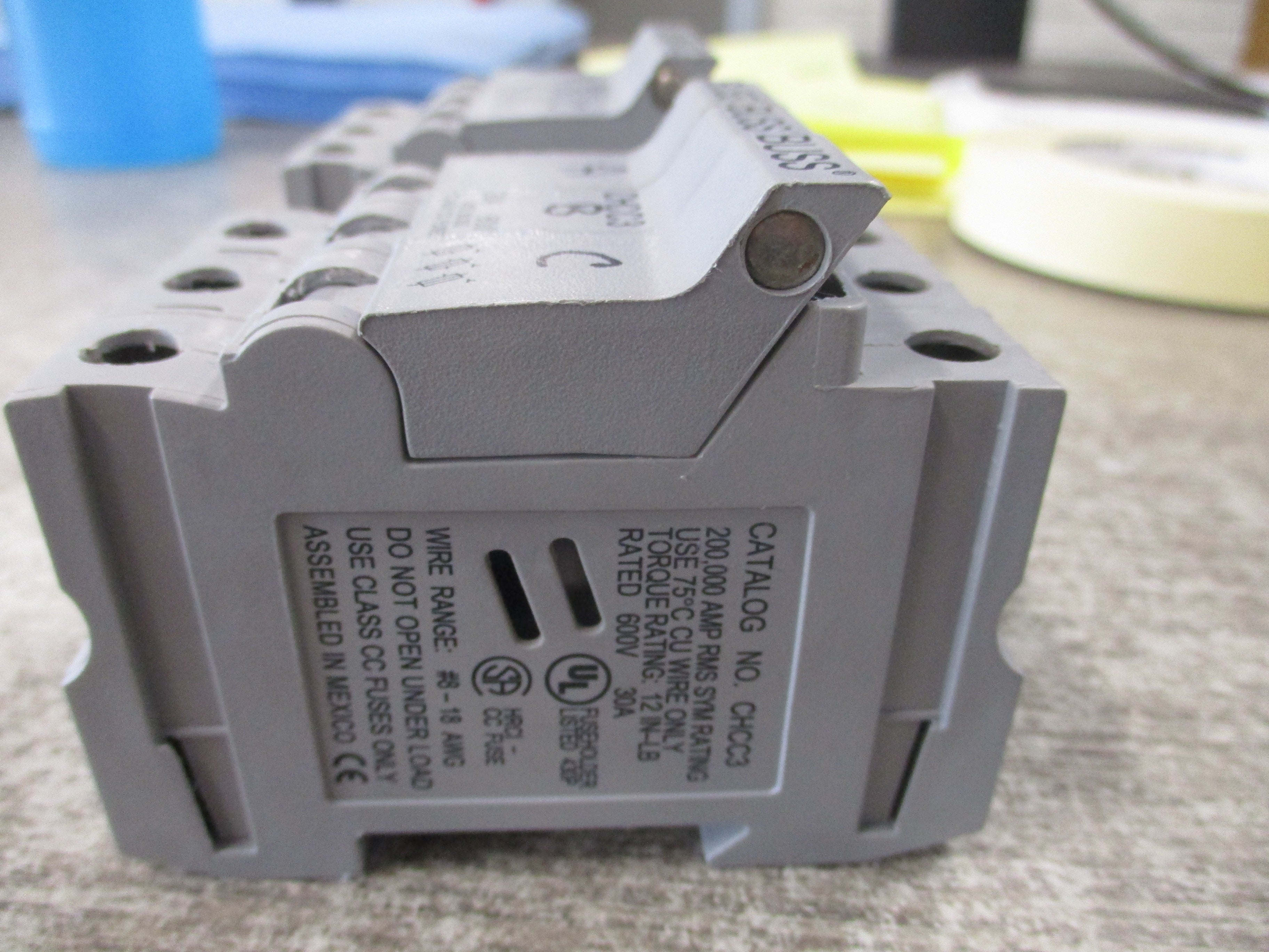 Buss Fuseholder CHCC3 30A 600V 3P * Lot of 2 * Used