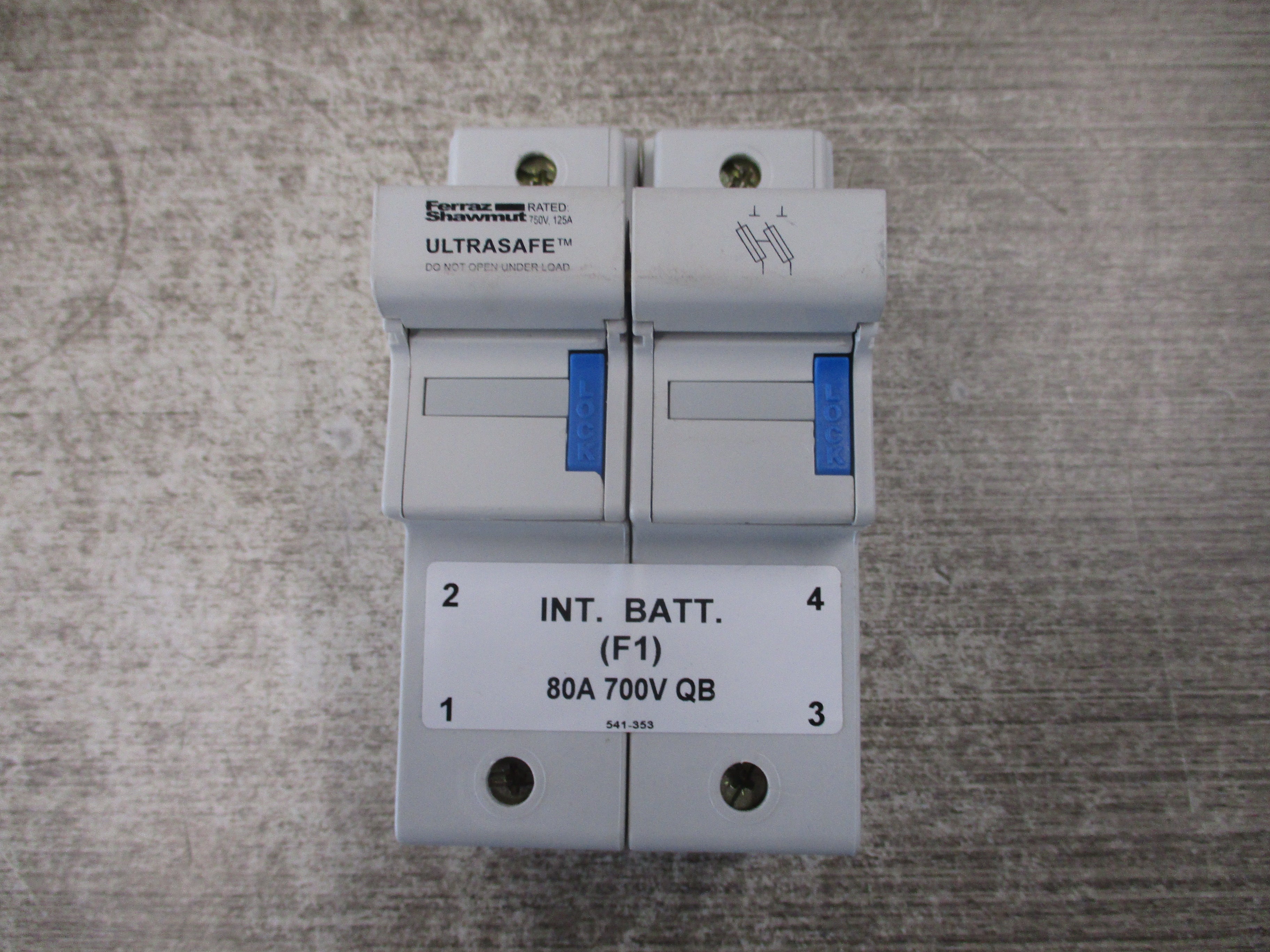 Ferraz Shawmut Ultrasafe Fuse Holder US222 125A 750V 2P Used