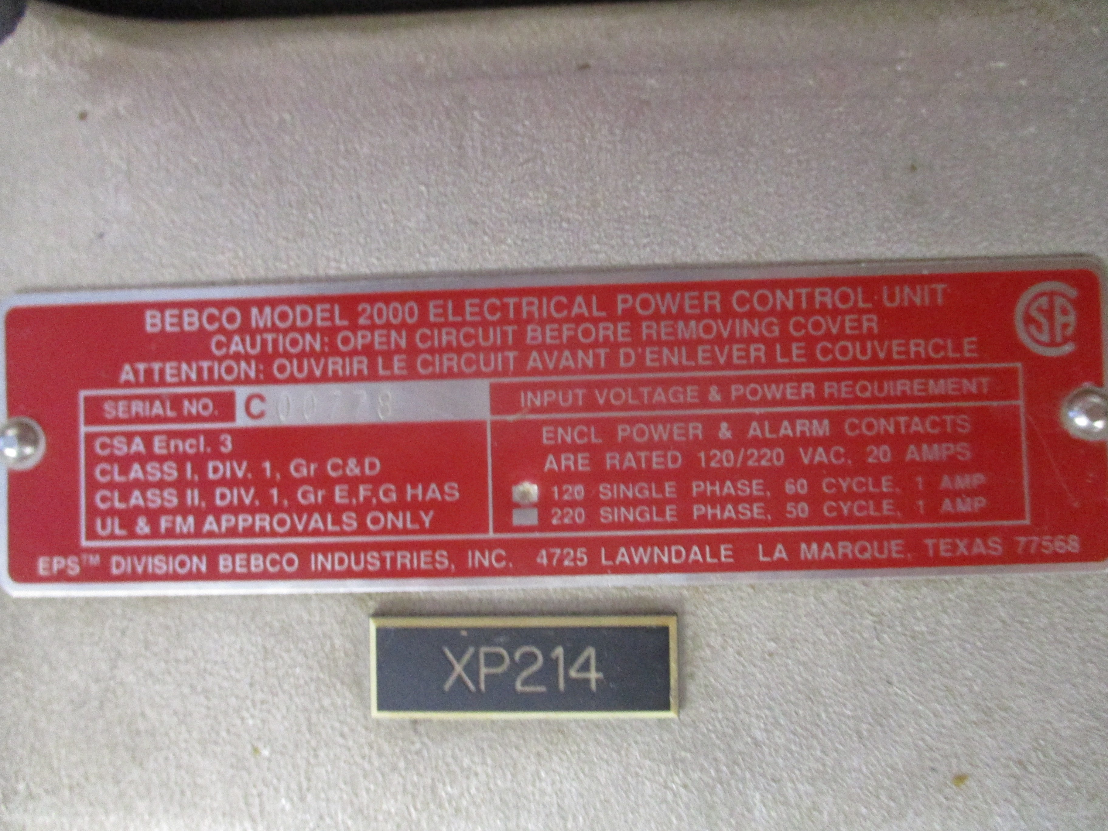 PepperL + Fuchs Type X Rapid Exchange Purge System 2002-STD-CI Used