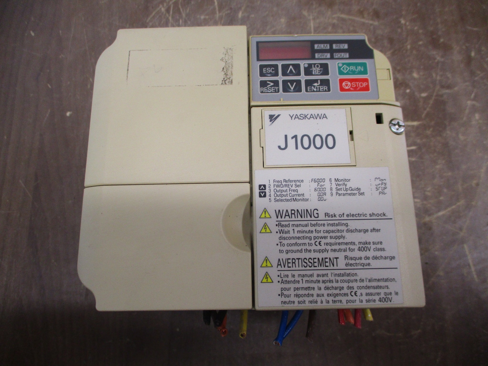 Yaskawa J1000 AC Drive CIMR-JU4A0011BAA 7.5HP 3Ph Used