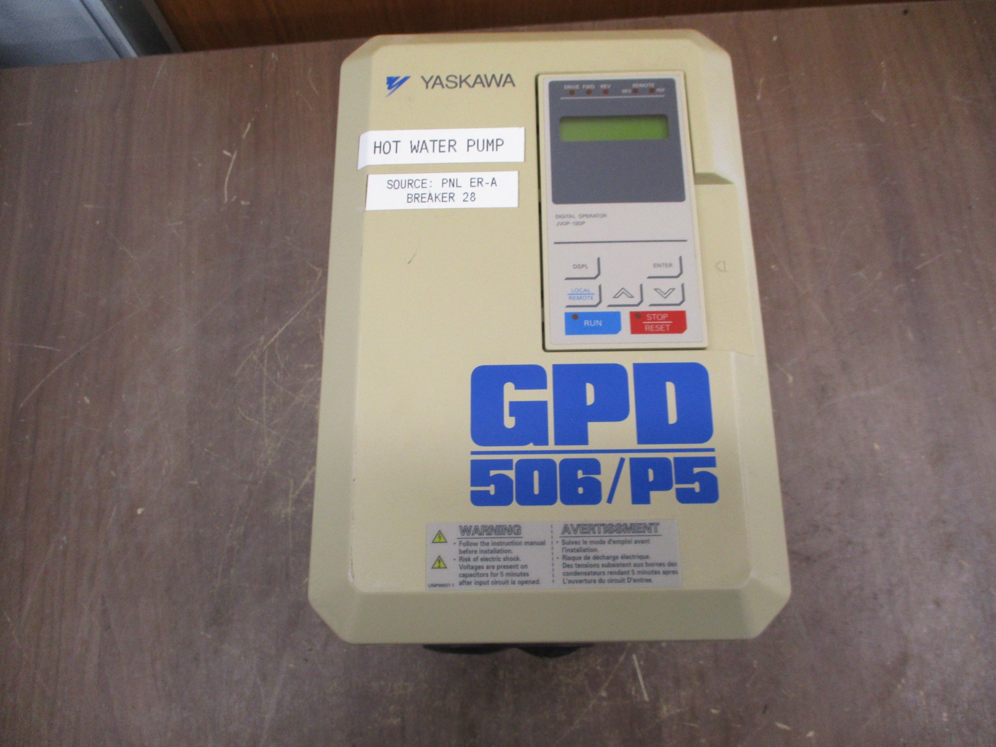 Yaskawa GPD 506/P5 AC Drive CIMR-P5M47P5 15HP 3Ph w/ Keypad Used