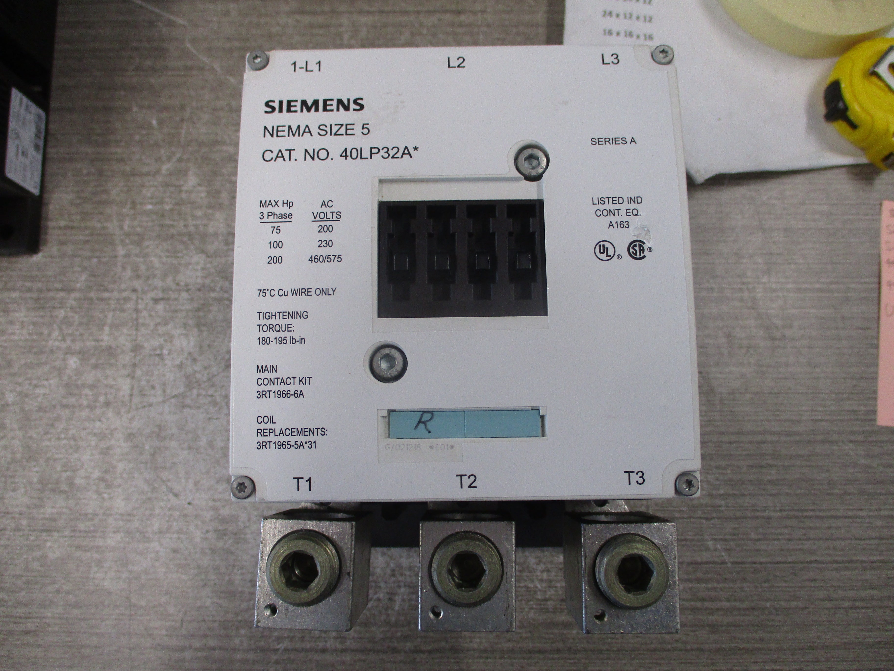 Siemens Size 5 Contactor 40LP32A* 440-480V Coil Used