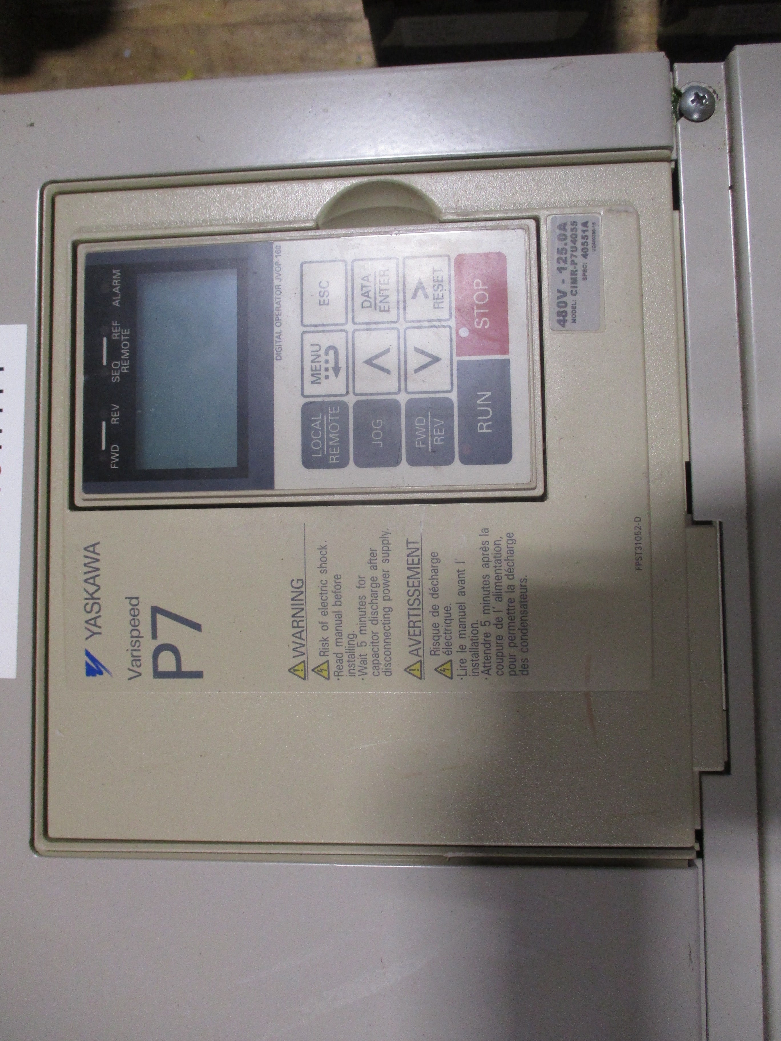 Yaskawa Varispeed P7 AC Drive CIMR-P7U4055 100HP 3Ph Input: AC3PH 380-480V 50/60