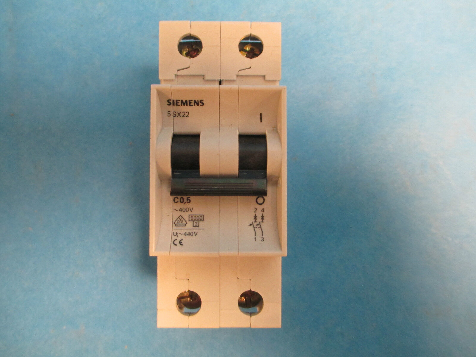 Siemens Circuit Breaker 5SX22 C0,5, 2P .5A 400/440V Used