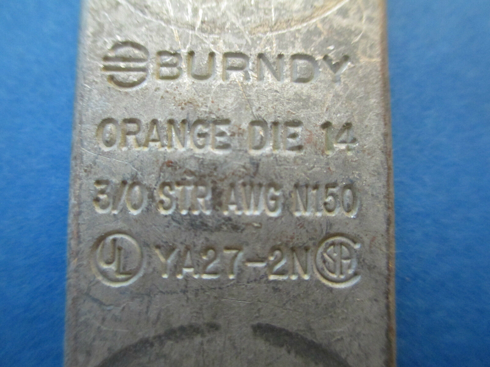 Burndy Crimp Lug YA27-2N, N150 3/0 STR, Orange 14 or 101 New Surplus