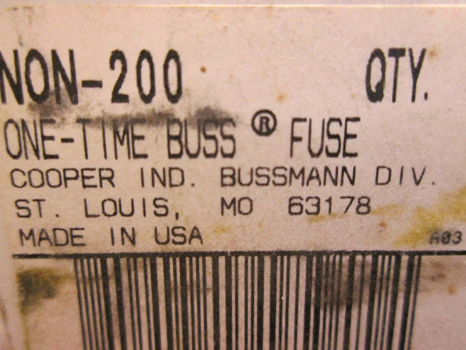 NEW Buss NON-200 Fuse NON200 Bussmann 200 A 250 V