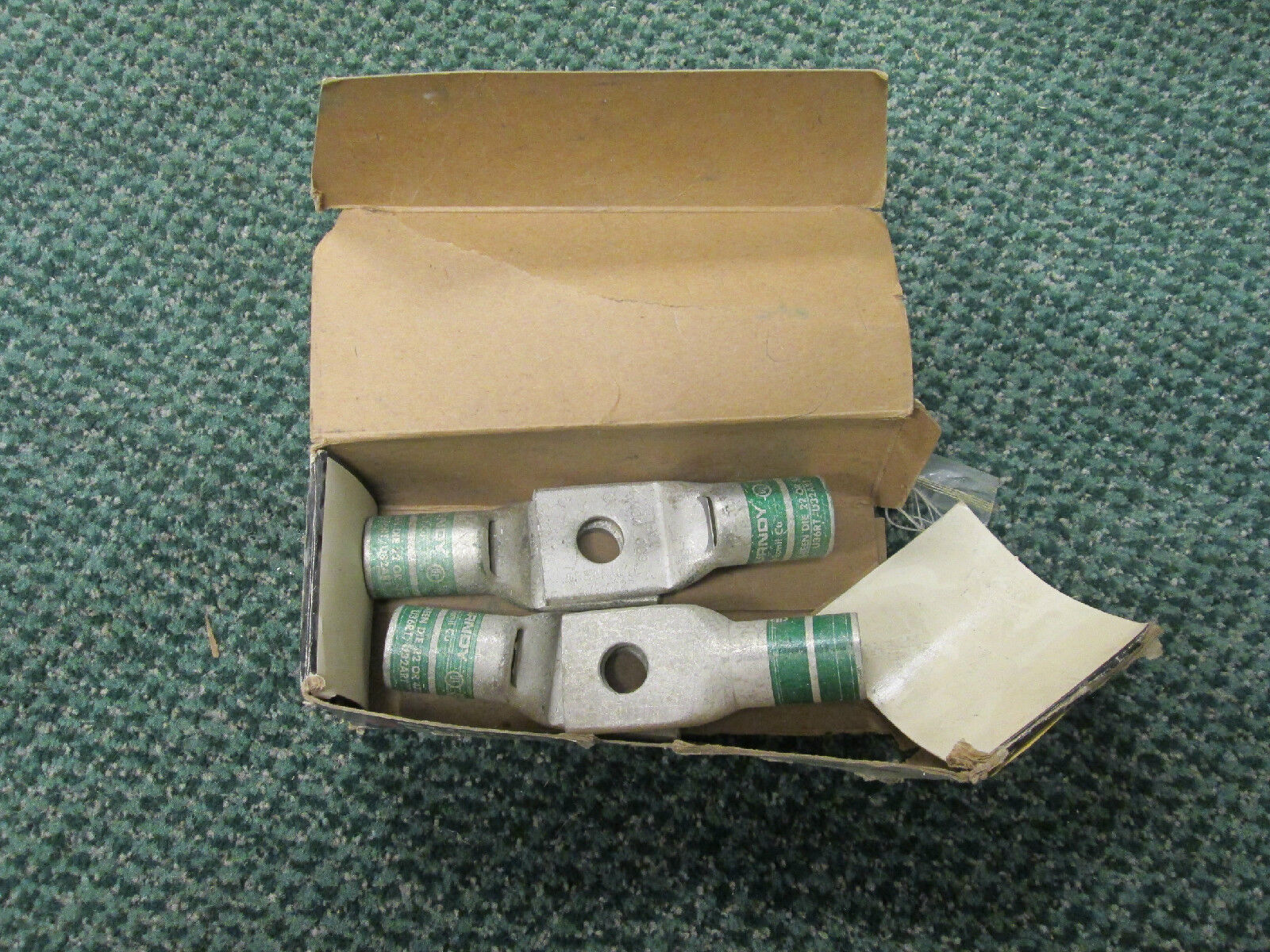 Burndy Crimp Lug U36RT/U32ART, Green die 22 or 472, Lot of 4 New Surplus!