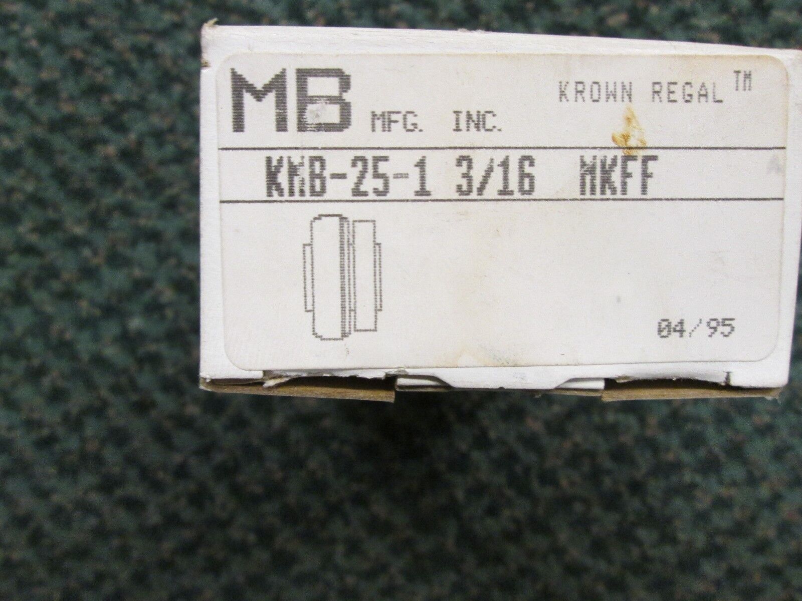 Krown Ball bearing, KMB-25-1, 3/16, Size 1-3/8, New Surplus