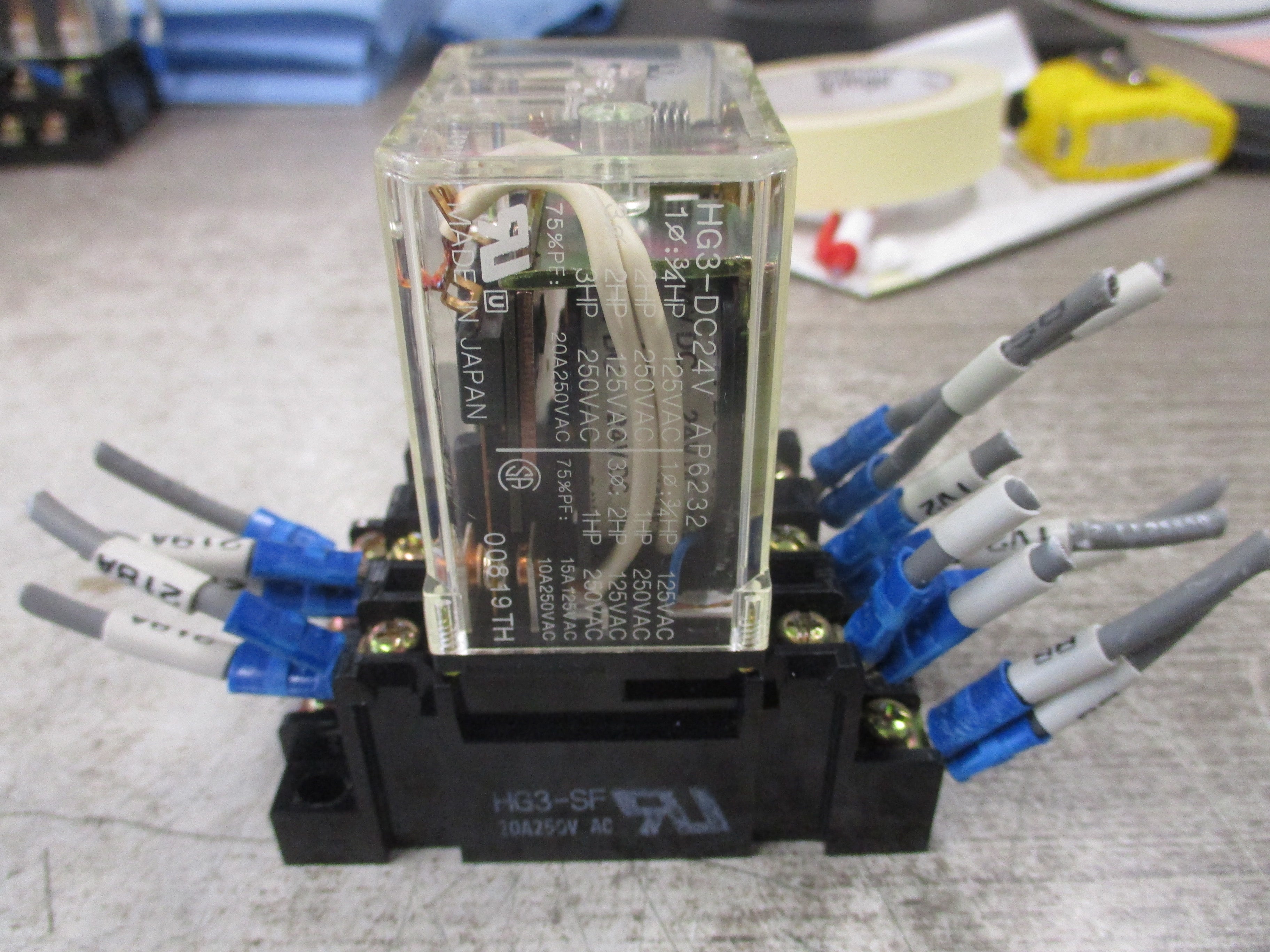 NAiS Relay HG3-DC24V 24VDC Coil W/Base *No Bottom* Used