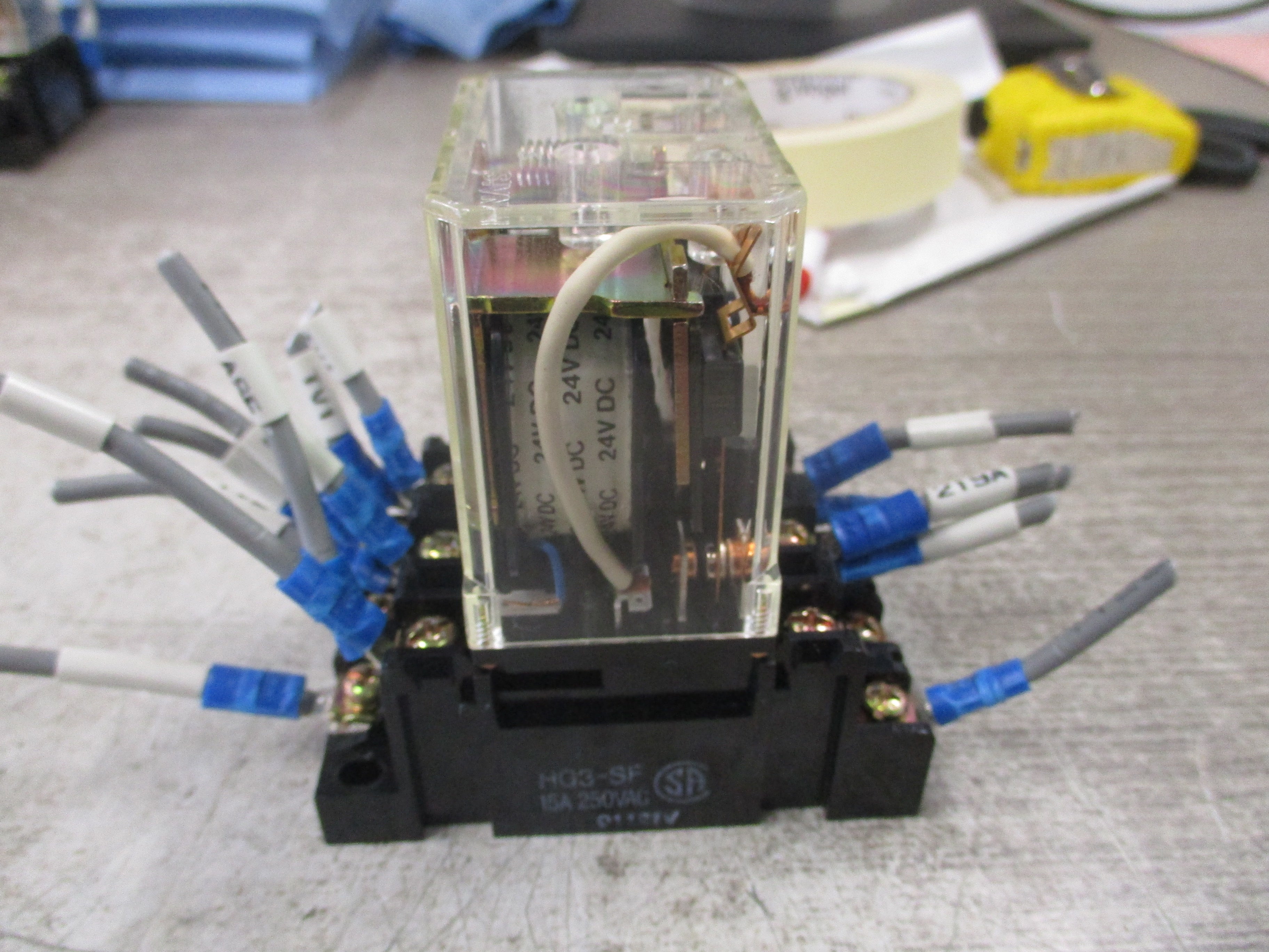 NAiS Relay HG3-DC24V 24VDC Coil W/Base *No Bottom* Used