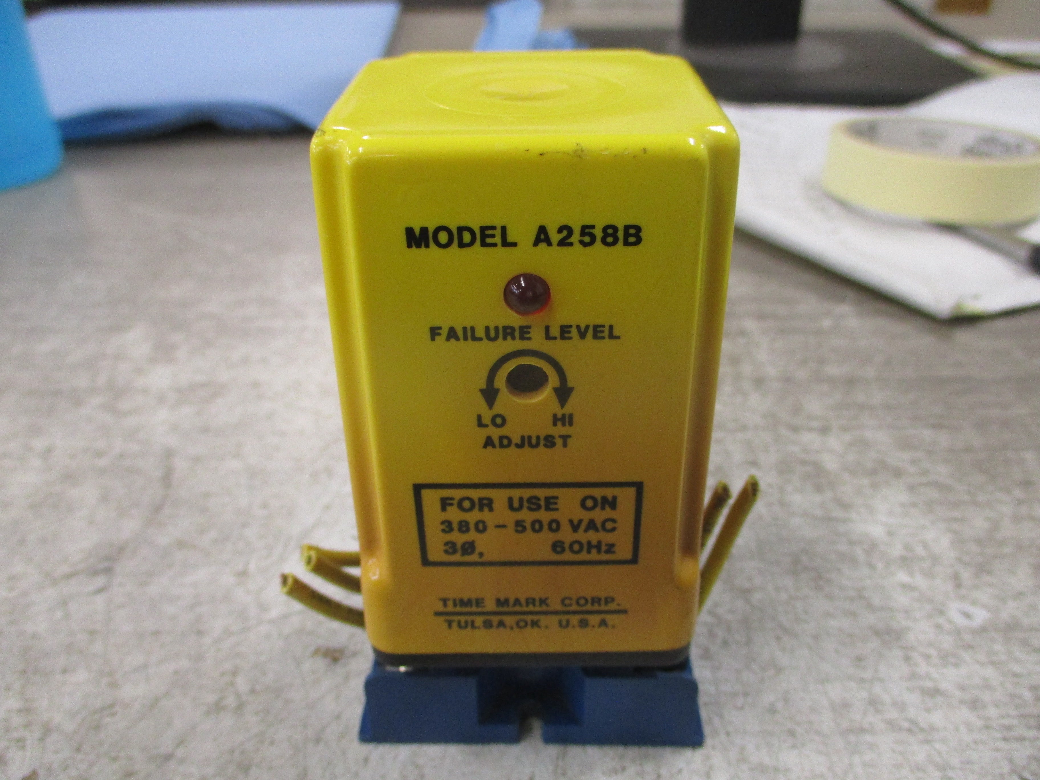 Time Mark 3Ph Power Monitor A258B 380-500V 60Hz W/Base