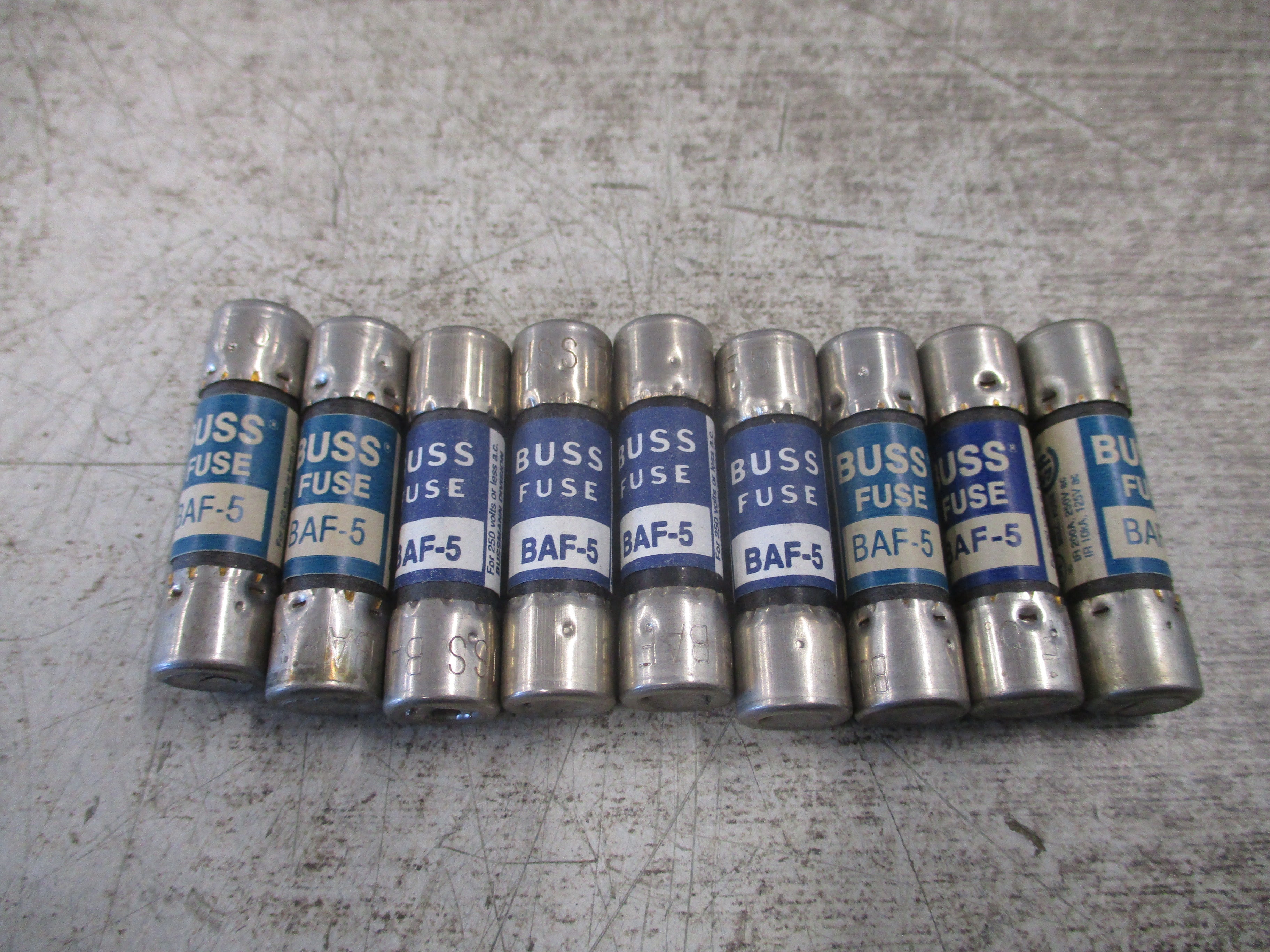 Bussmann Buss Fuse BAF-5 250V 5A *Box of 9* New Surplus