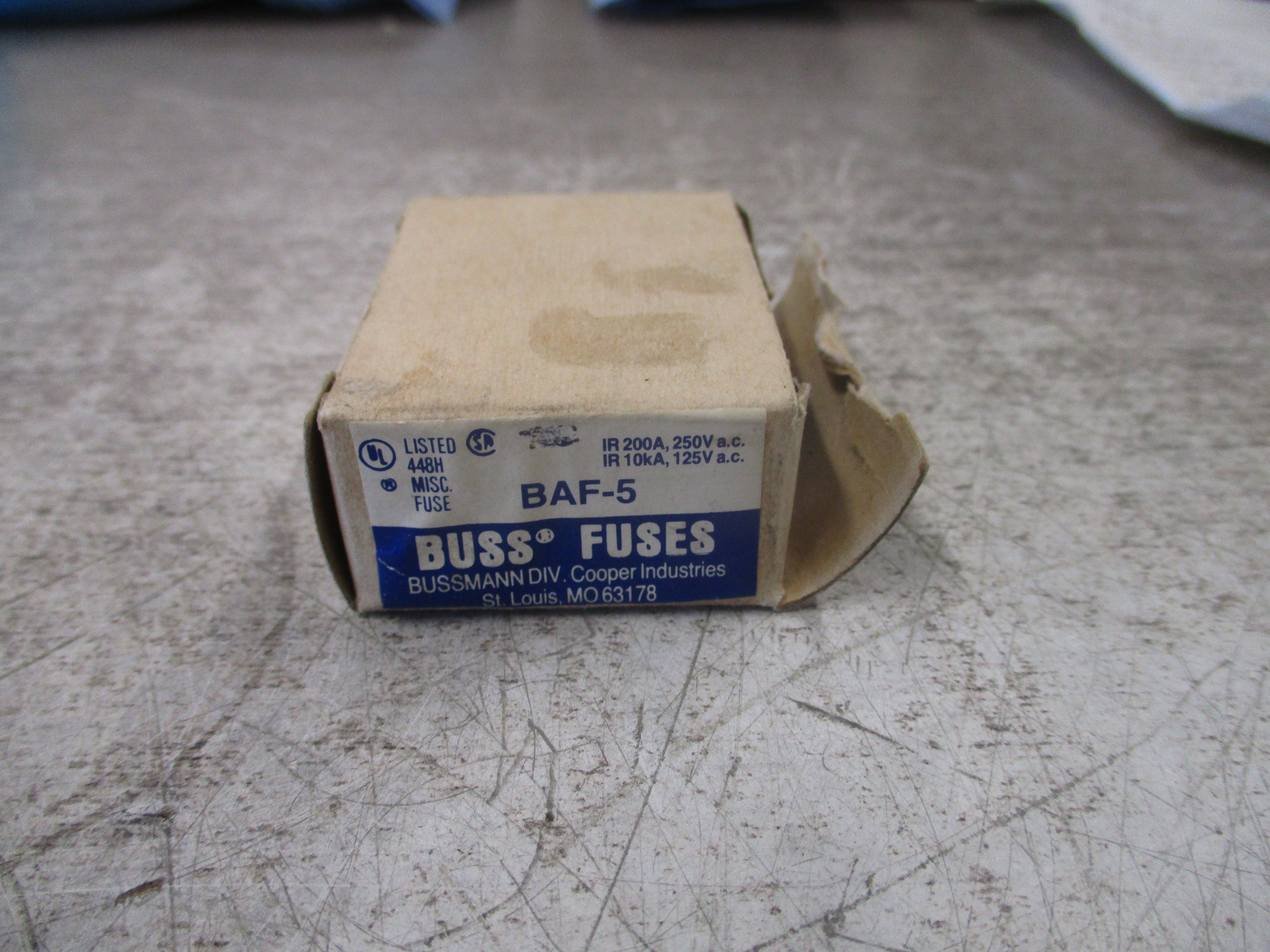 Bussmann Buss Fuse BAF-5 250V 5A *Box of 9* New Surplus