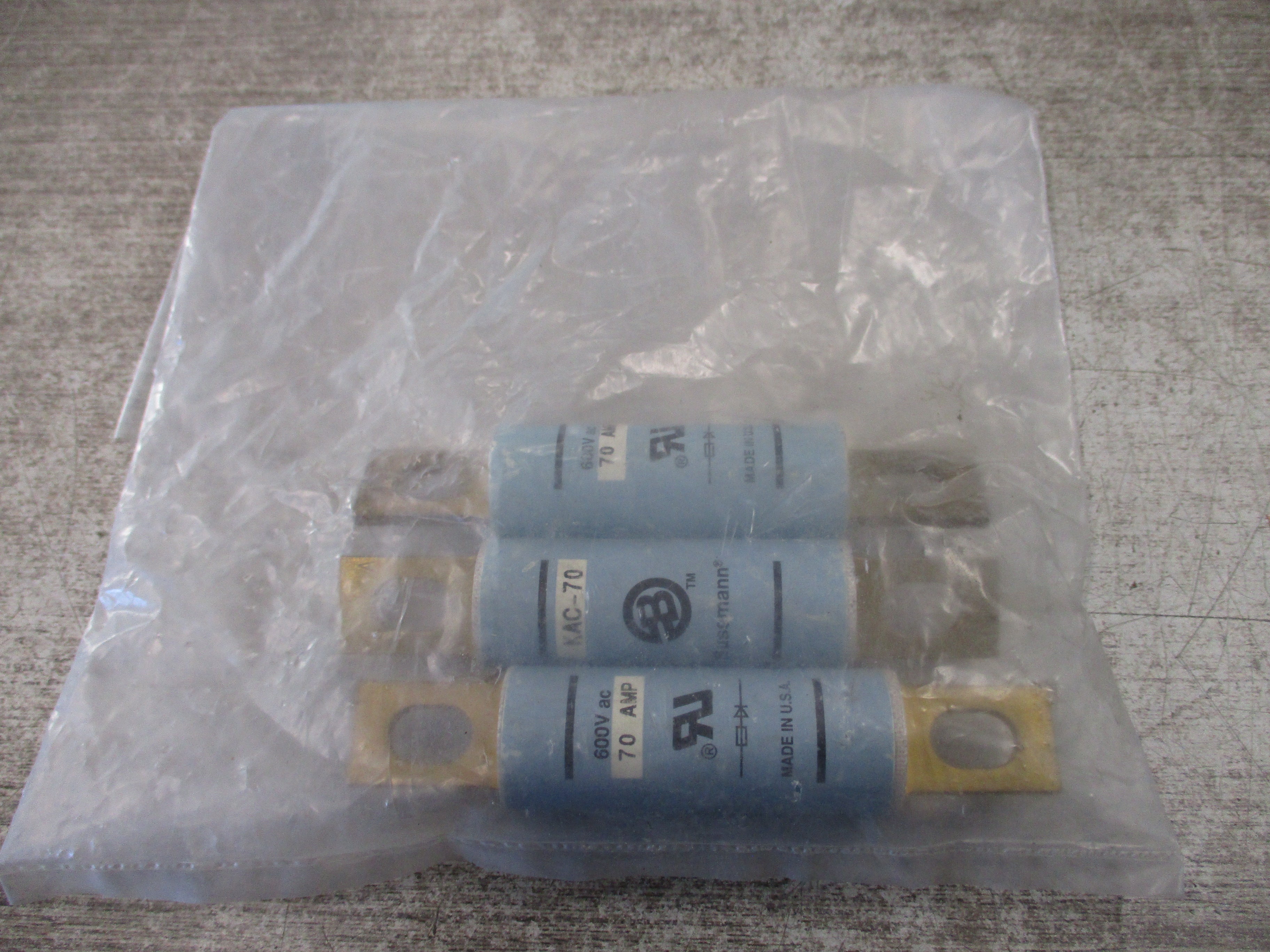 Bussmann Fuse KAC-70 600V 70A *Lot of 3* *No Box* New Surplus