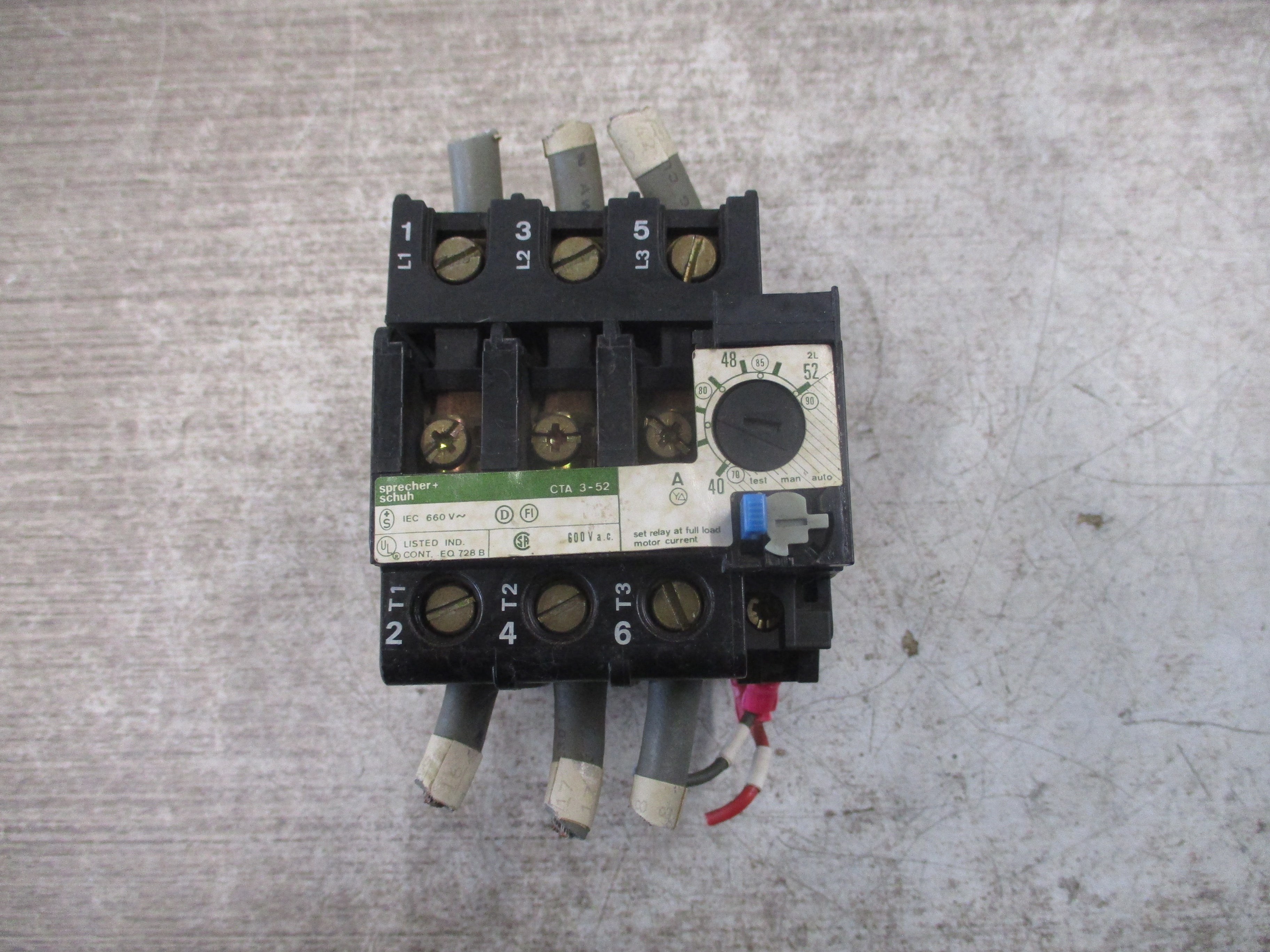 Sprecher + Schuh Solid State Overload CTA 3-52 Trip: 40-52A Used