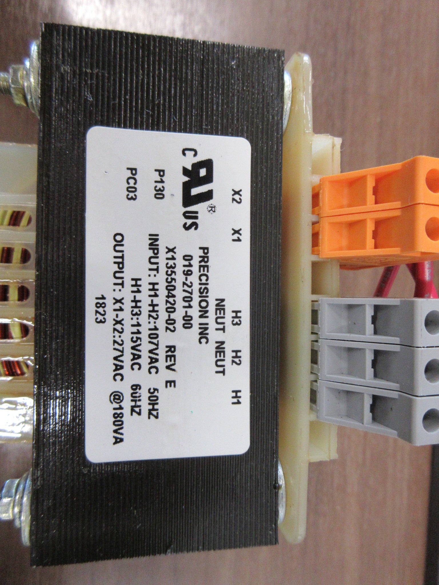 Precision Transformer X13550420-02 Rev. E 180 VA Pri:107/115V Sec: 27V Used