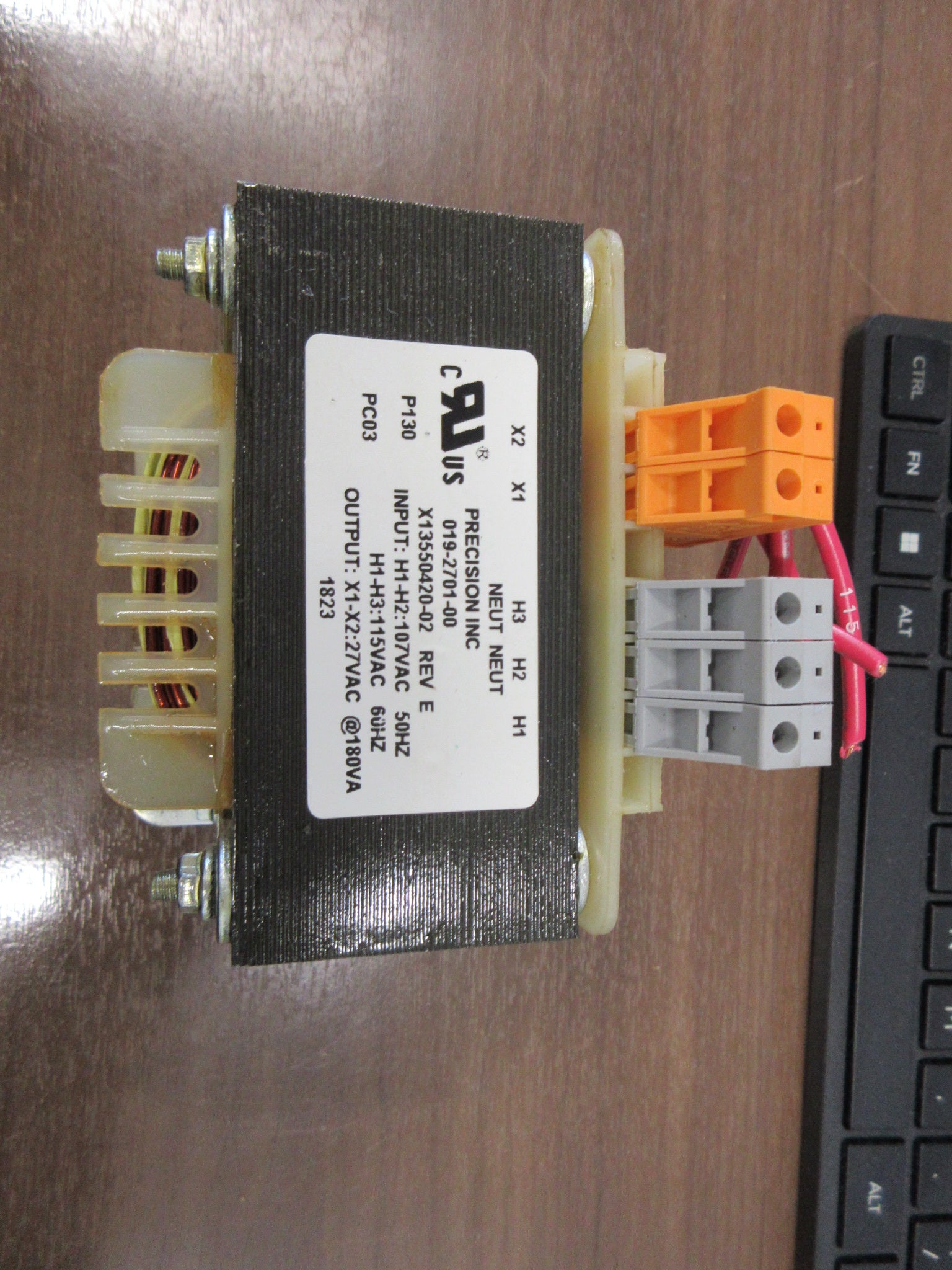 Precision Transformer X13550420-02 Rev. E 180 VA Pri:107/115V Sec: 27V Used
