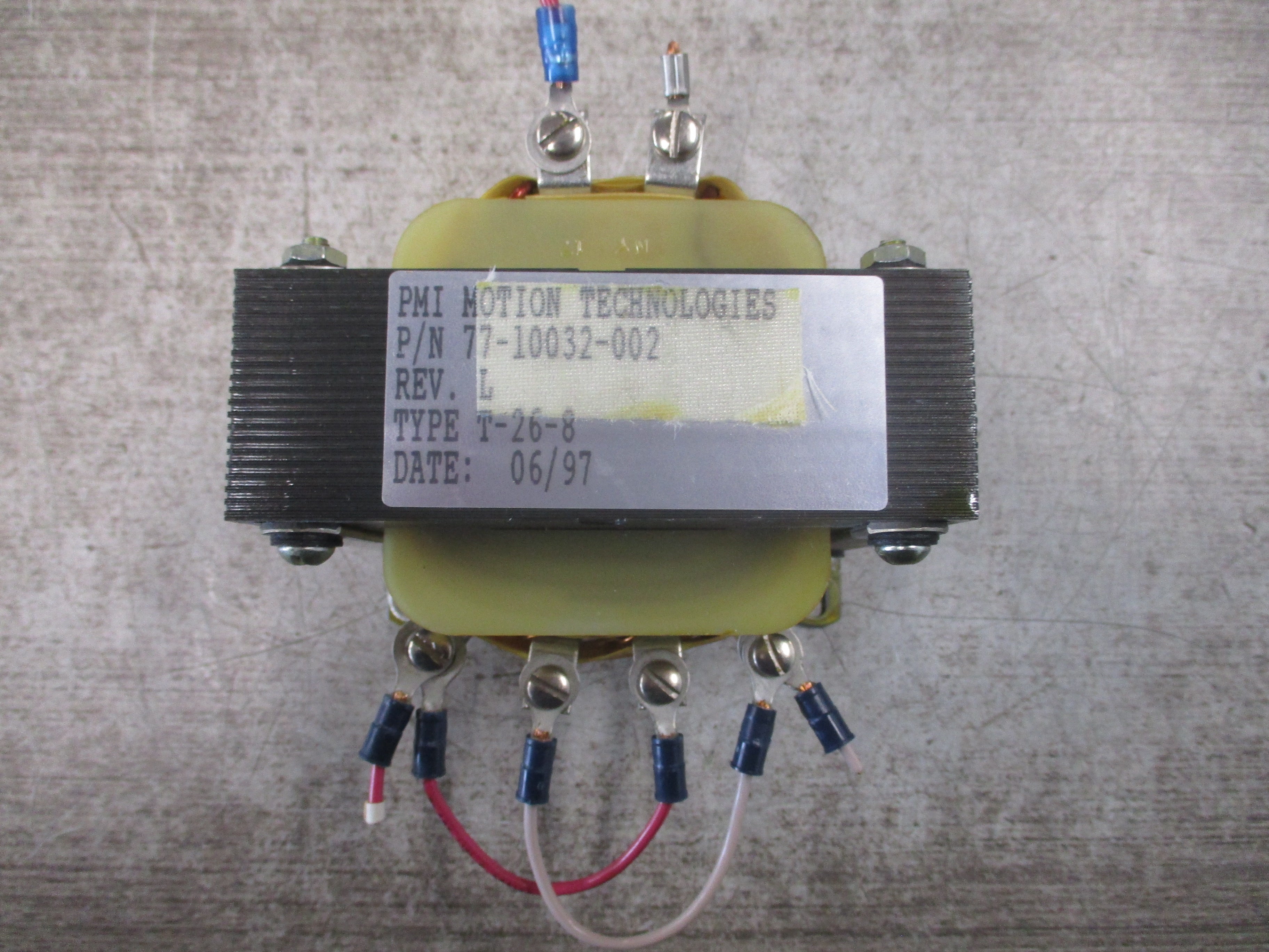 PMI Motion Technologies Transformer 77-10032-002 Rev. L Used