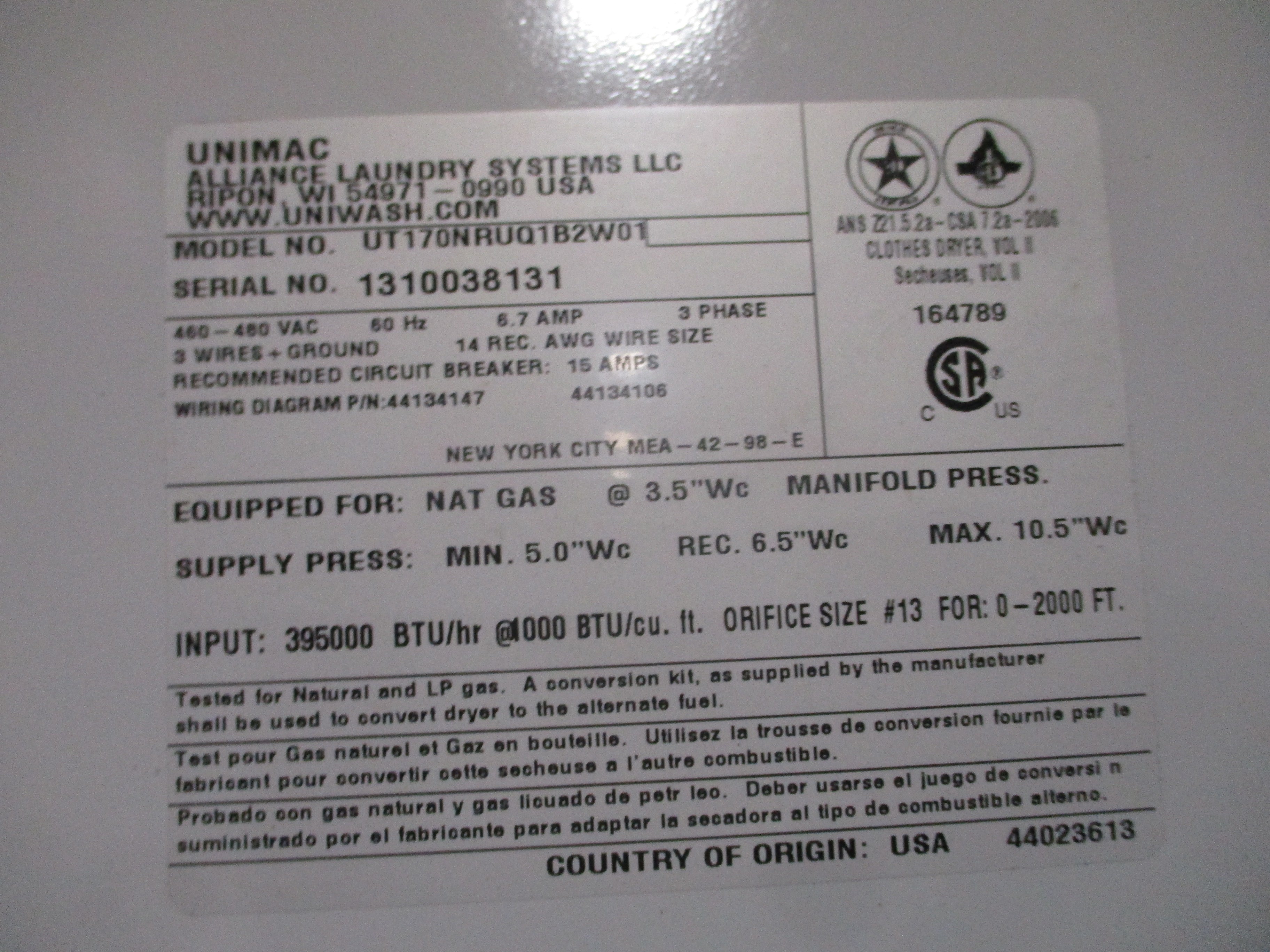 MTE DC Link Choke 12RB002 2.1mH 12A 1000VDC Used