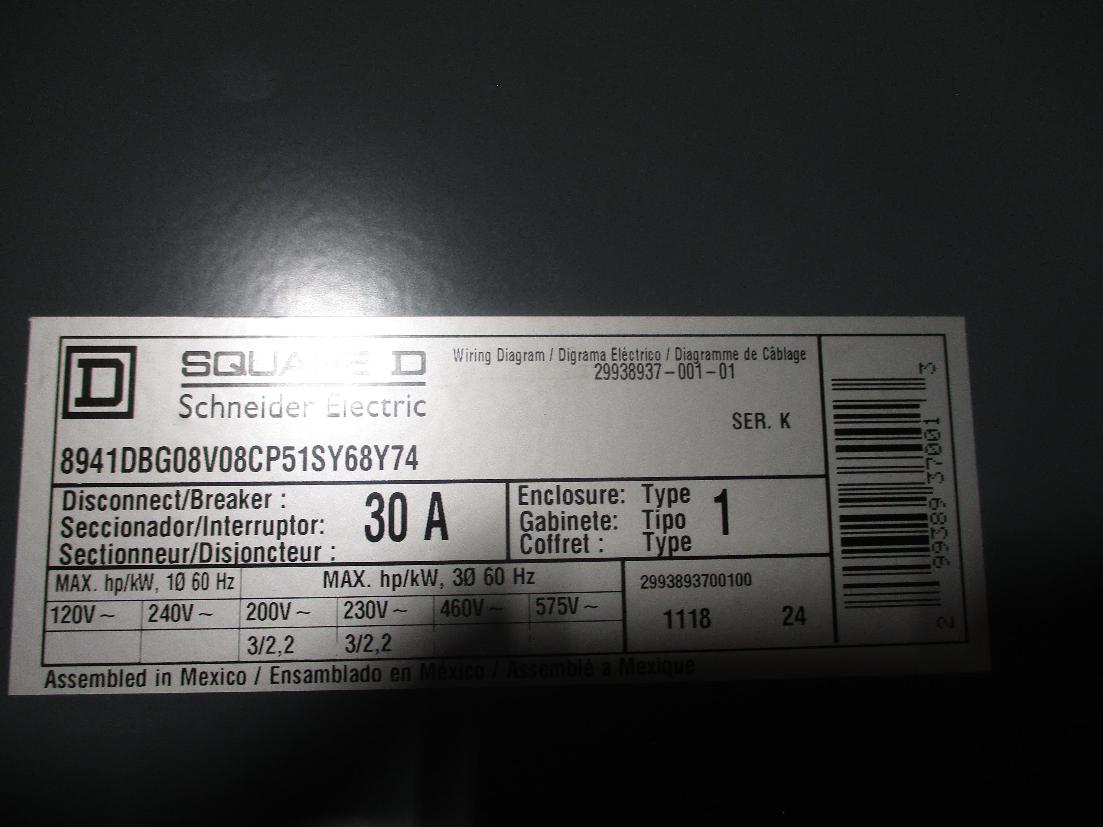 Allen-Bradley Starter 190E-AND2-DB25R-V Ser. B 120V Coil Trip: 1.6-2.5A Used