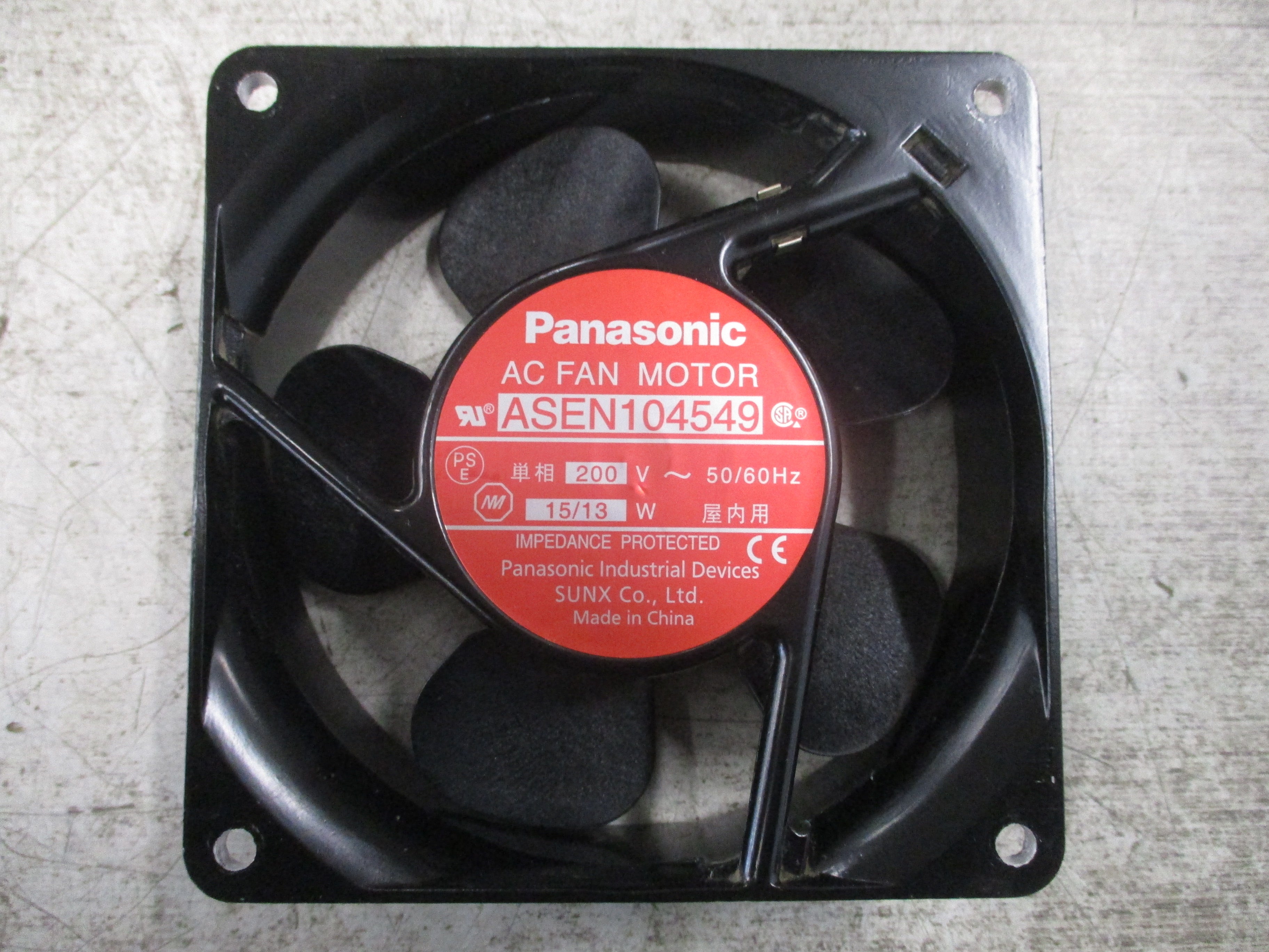 Panasonic Axial Fan ASEN104549 200VAC 50/60Hz 15/13W Used