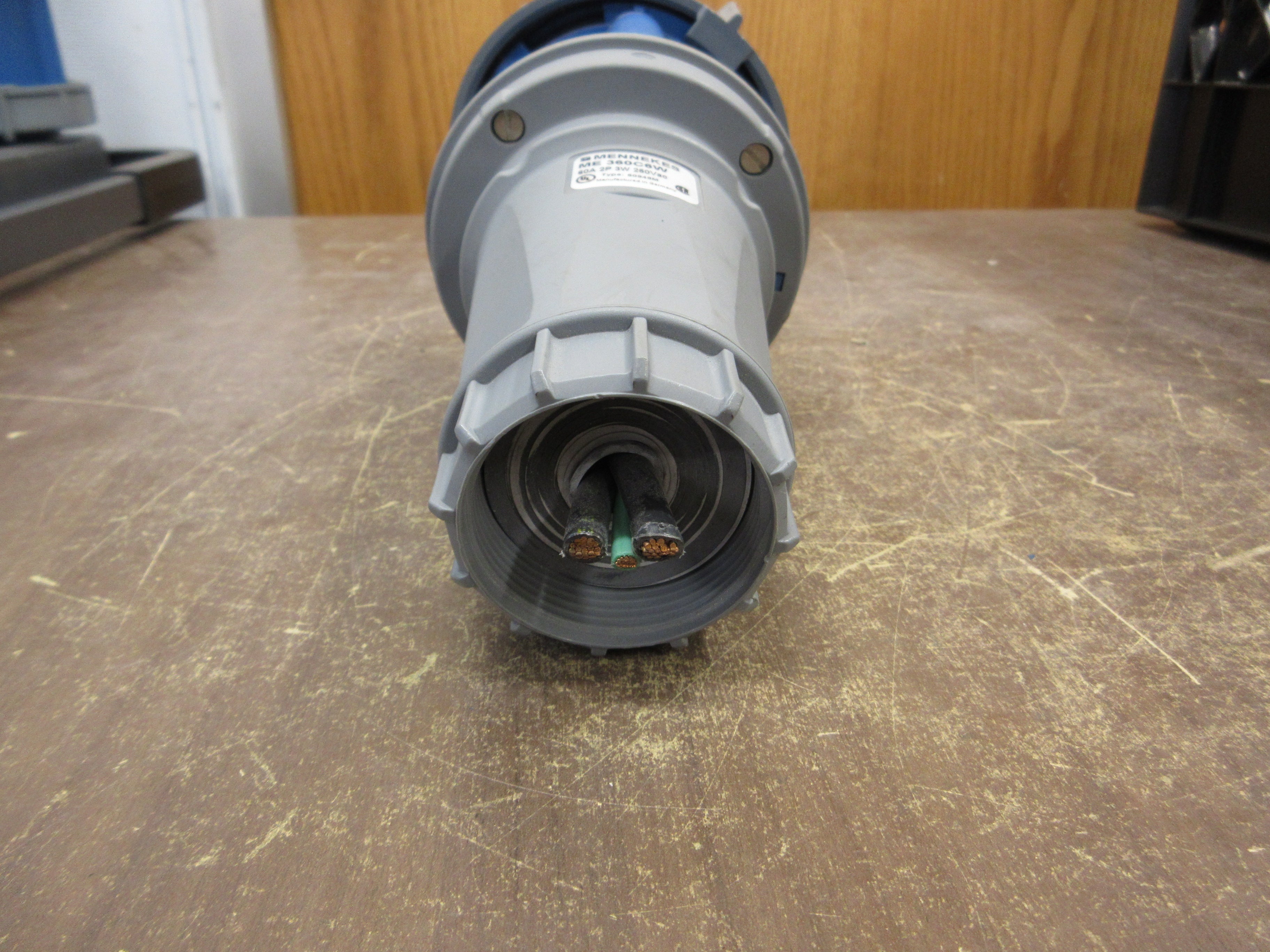 Mennekes Connector ME360C6W 60A 250V 2P 3W Used