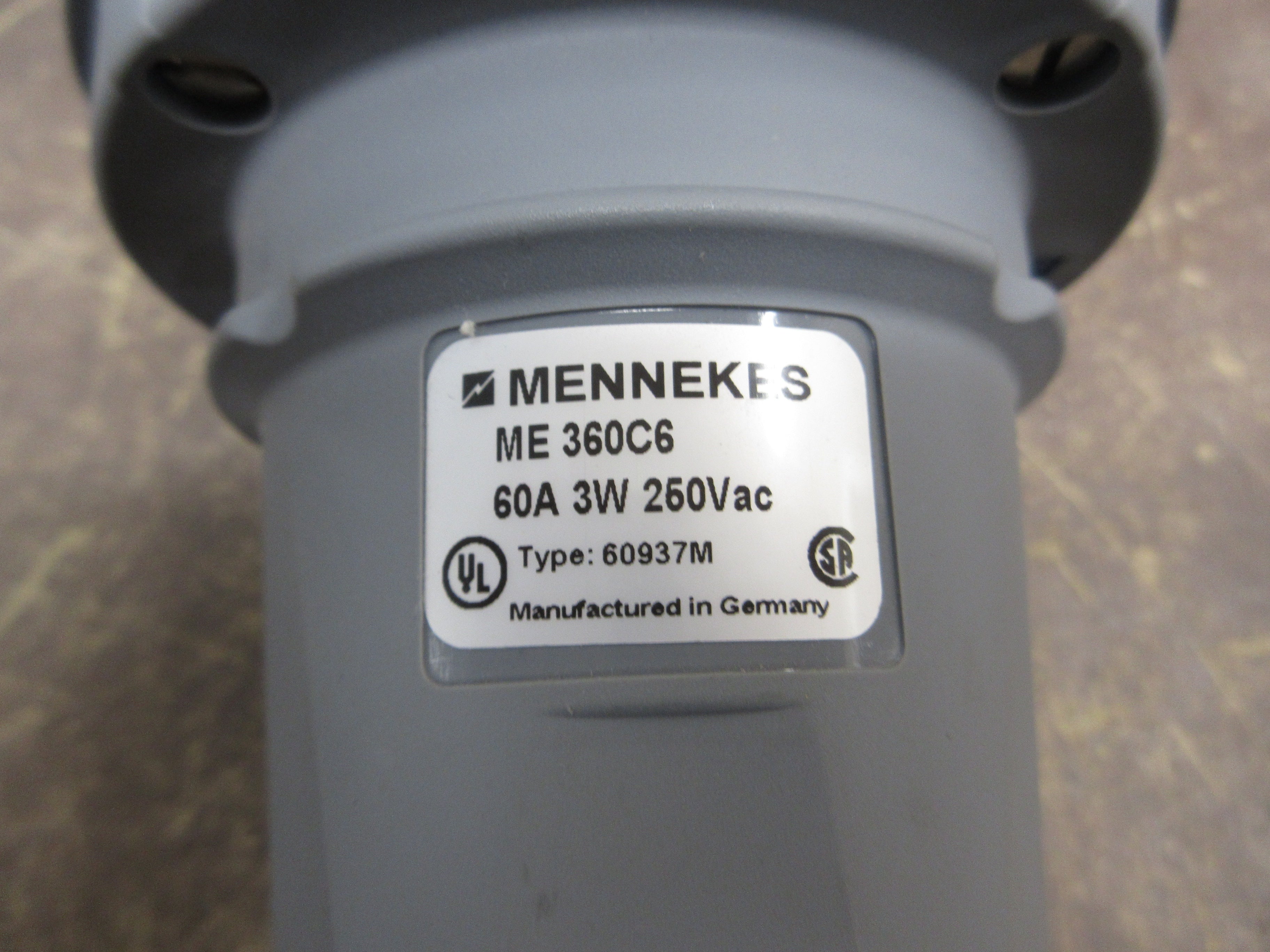 Mennekes Connector ME360C6 60A 250V 3W Used