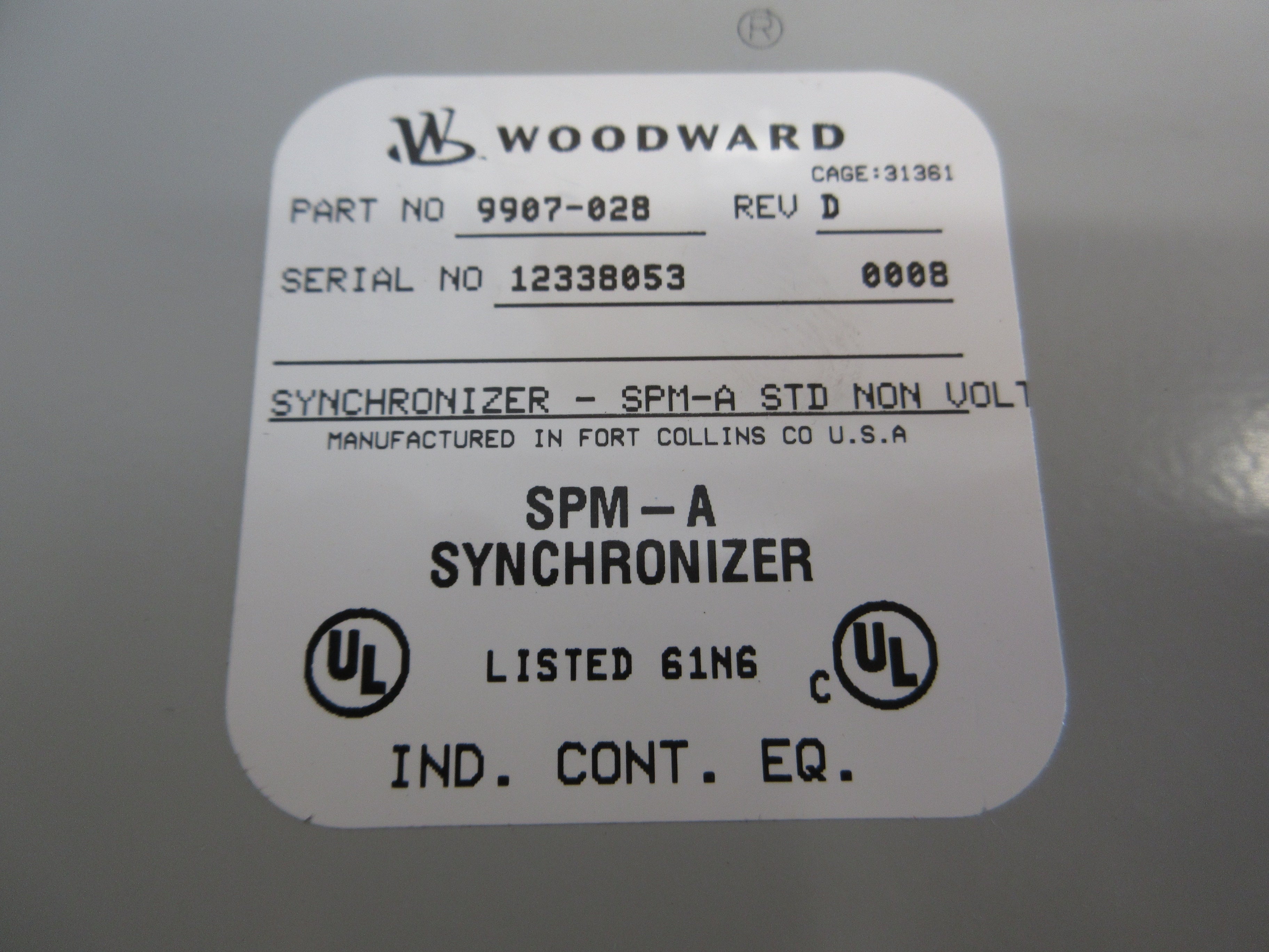 Woodward SPM-A Synchronizer 9907-028 Rev. D Used
