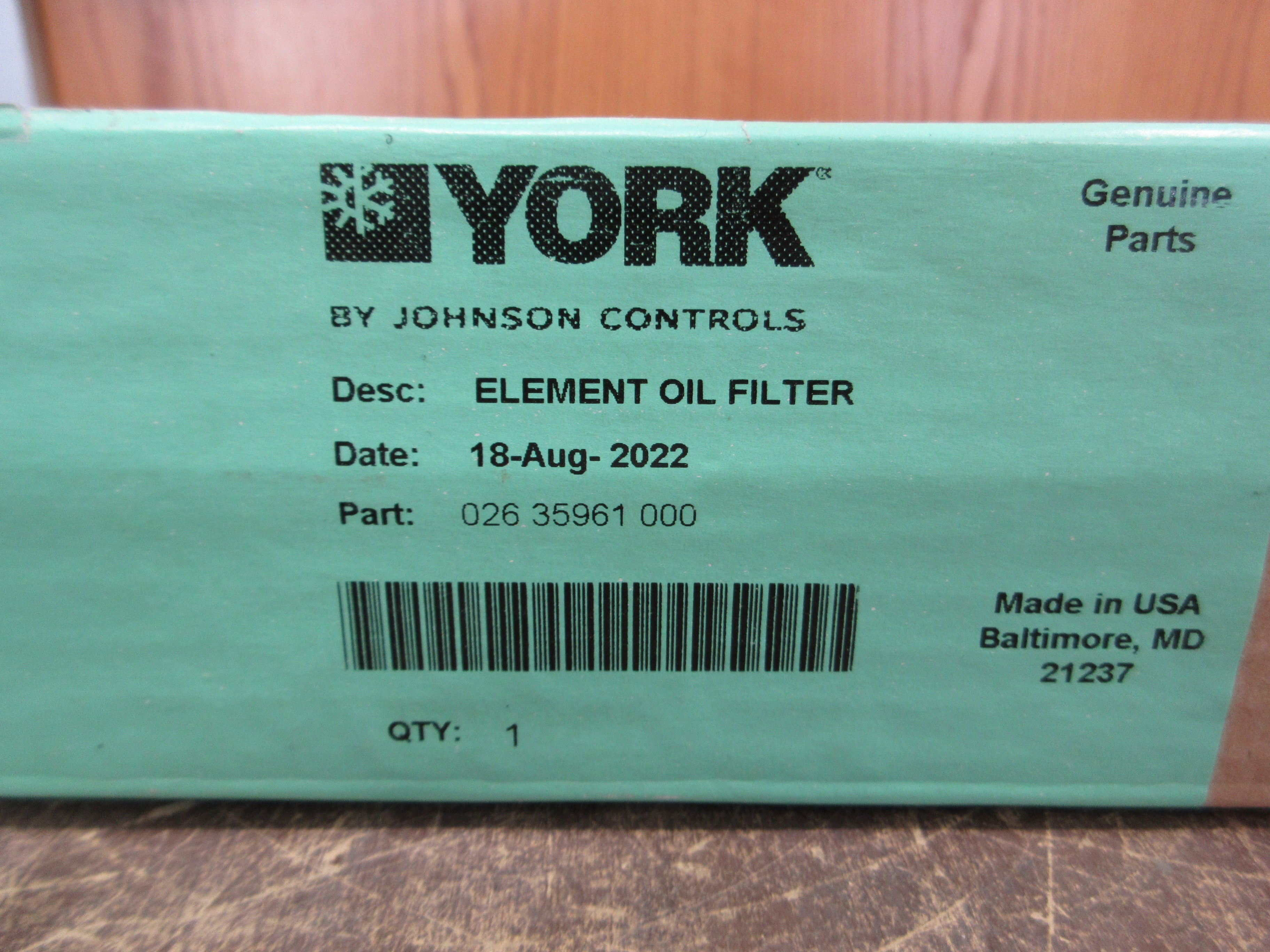 Johnson Controls York Oil Filter Element 026 35961 000 New Surplus