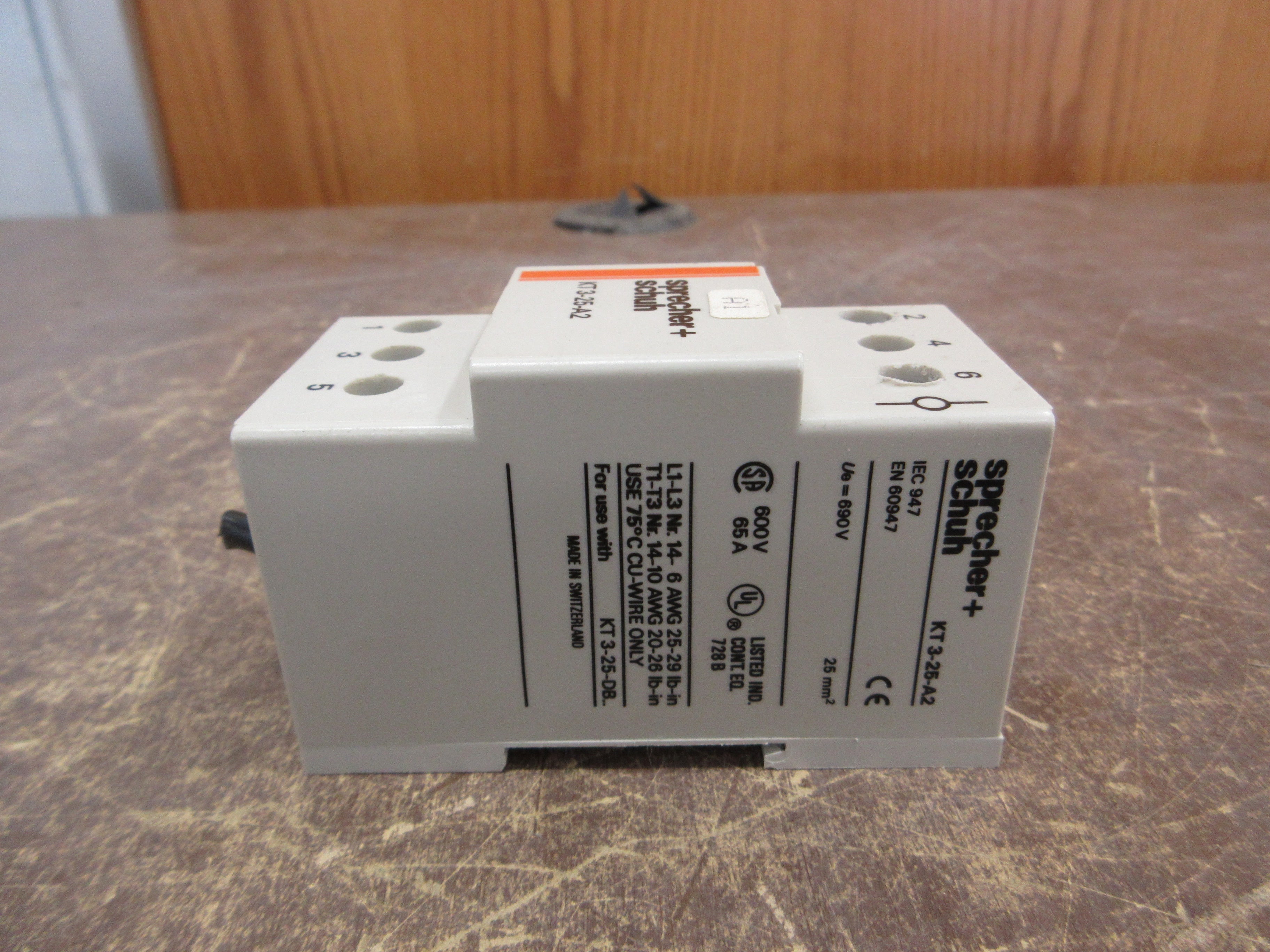Sprecher + Schuh Motor Protector KT3-25-A2 65A 600V 3P Used