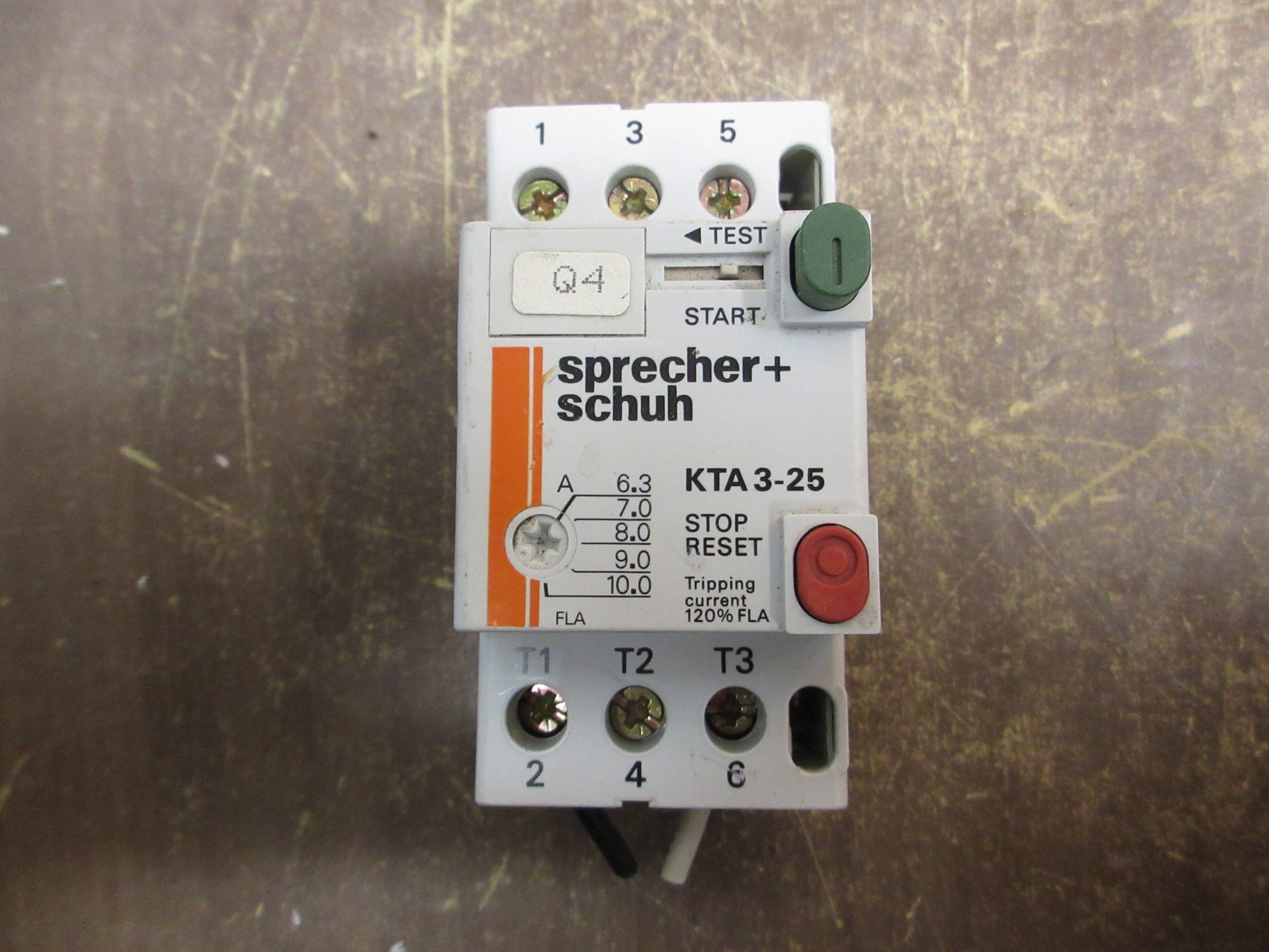 Sprecher+Schuh Manual Starter KTA3-25-10 Trip: 6.3-10.0A Used