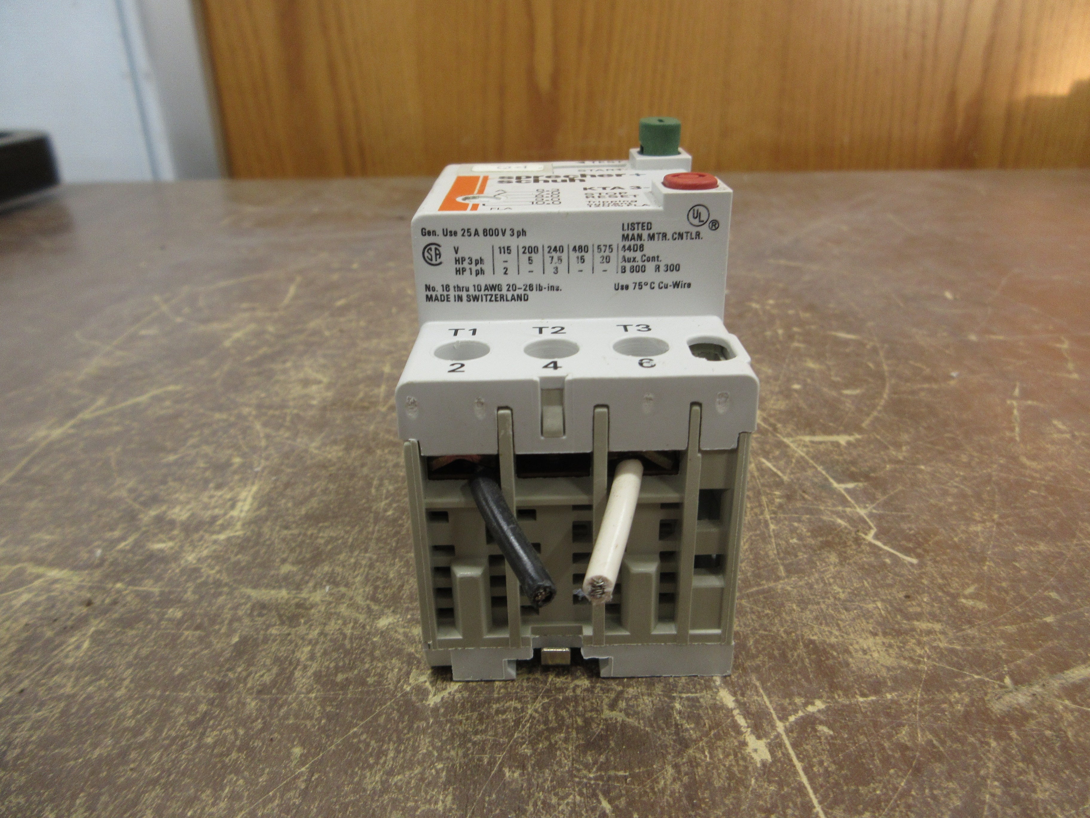 Sprecher+Schuh Manual Starter KTA3-25-10 Trip: 6.3-10.0A Used