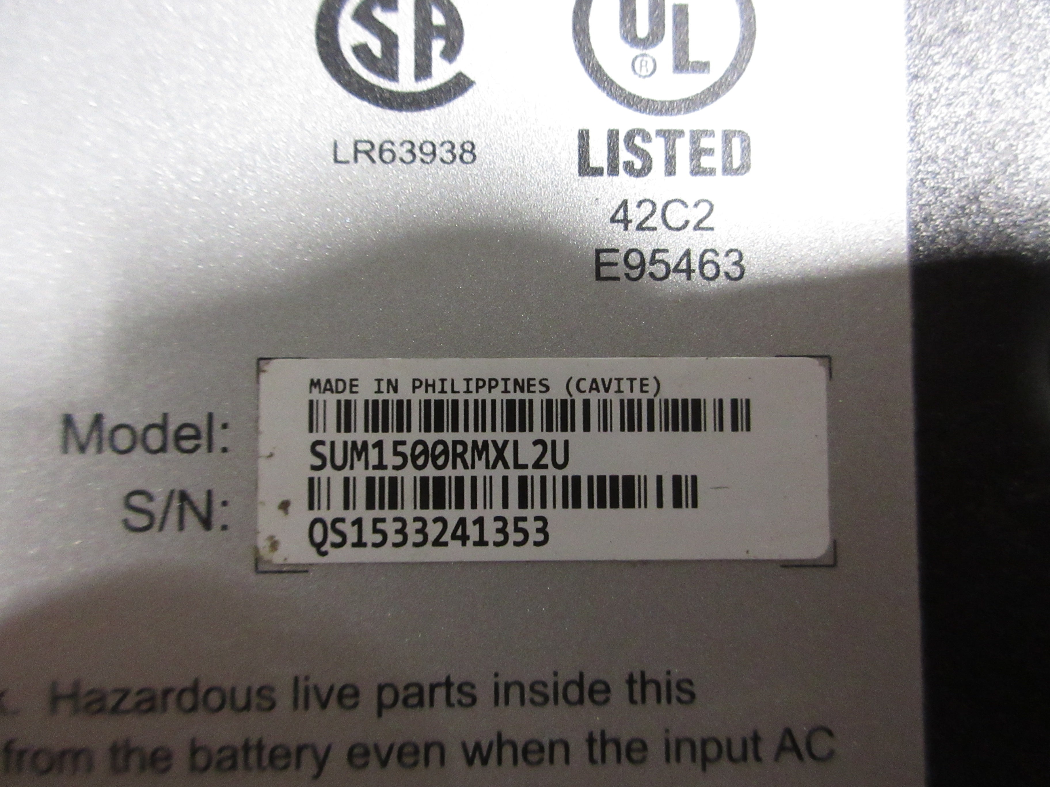 APC Smart-UPS SUM1500RMXL2U 1440VA 1425W Used